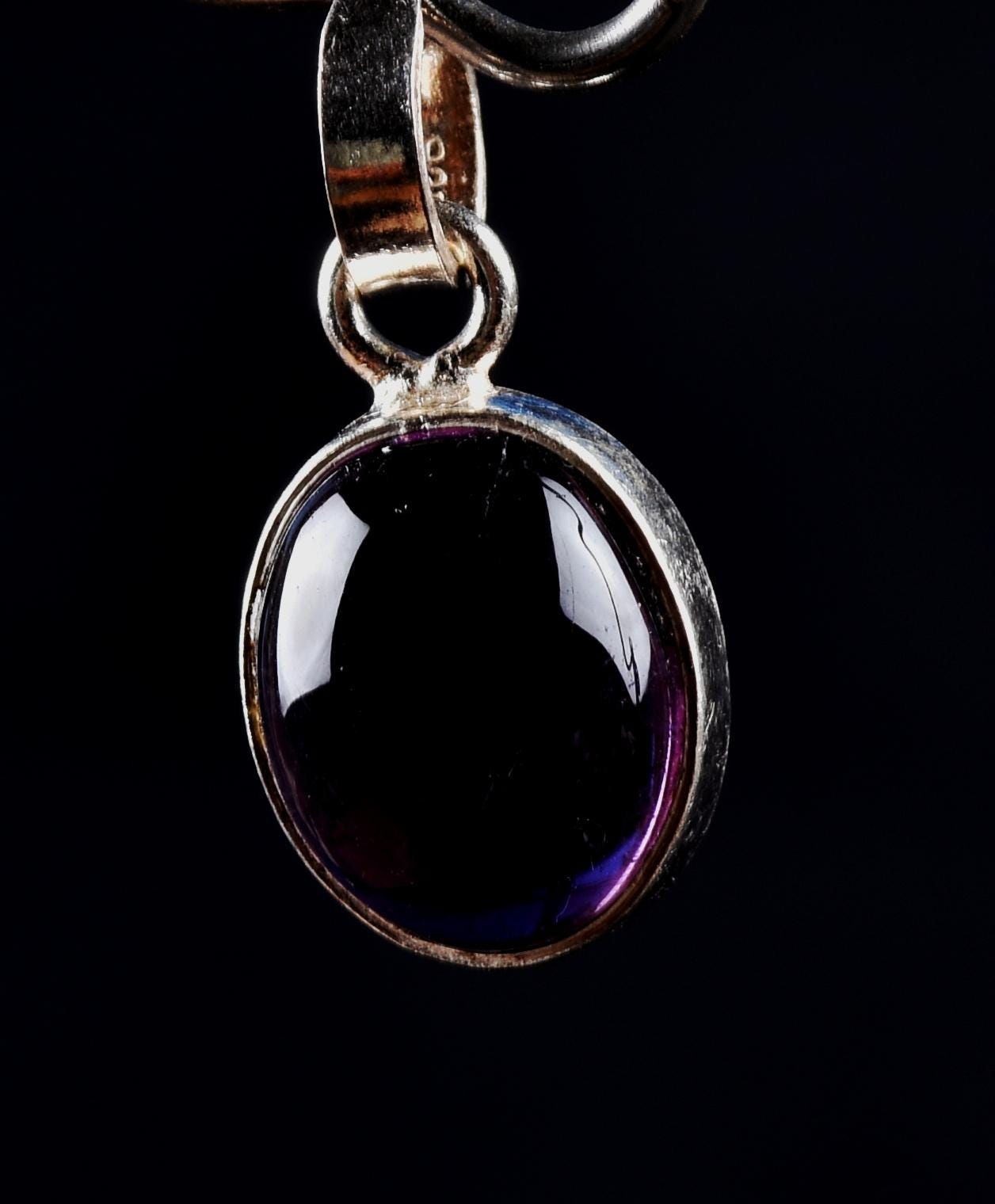 Amethyst sterling silver  pendant   Far-infrared radiation negative ion emission #8094