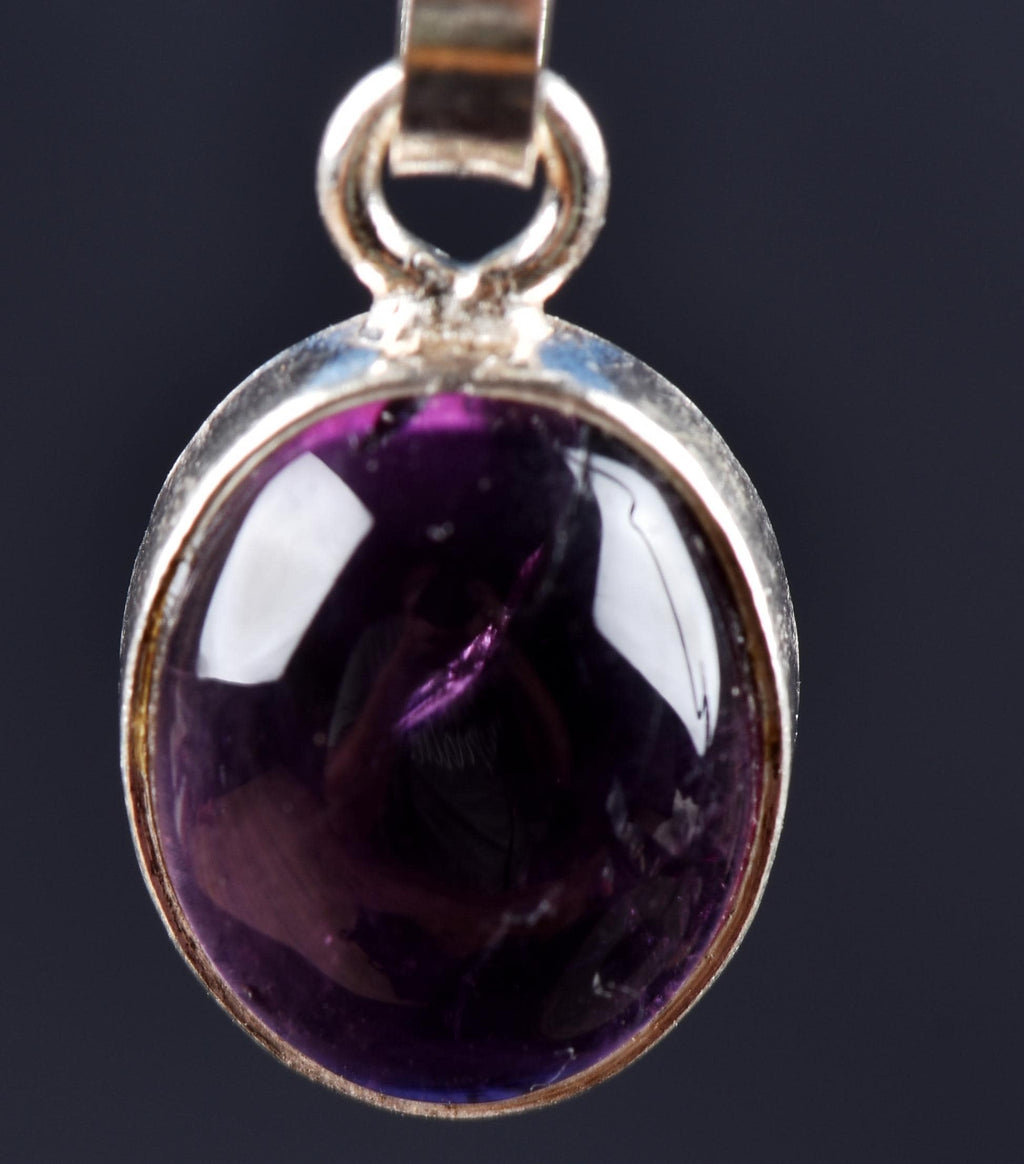 Amethyst sterling silver  pendant   Far-infrared radiation negative ion emission #8094