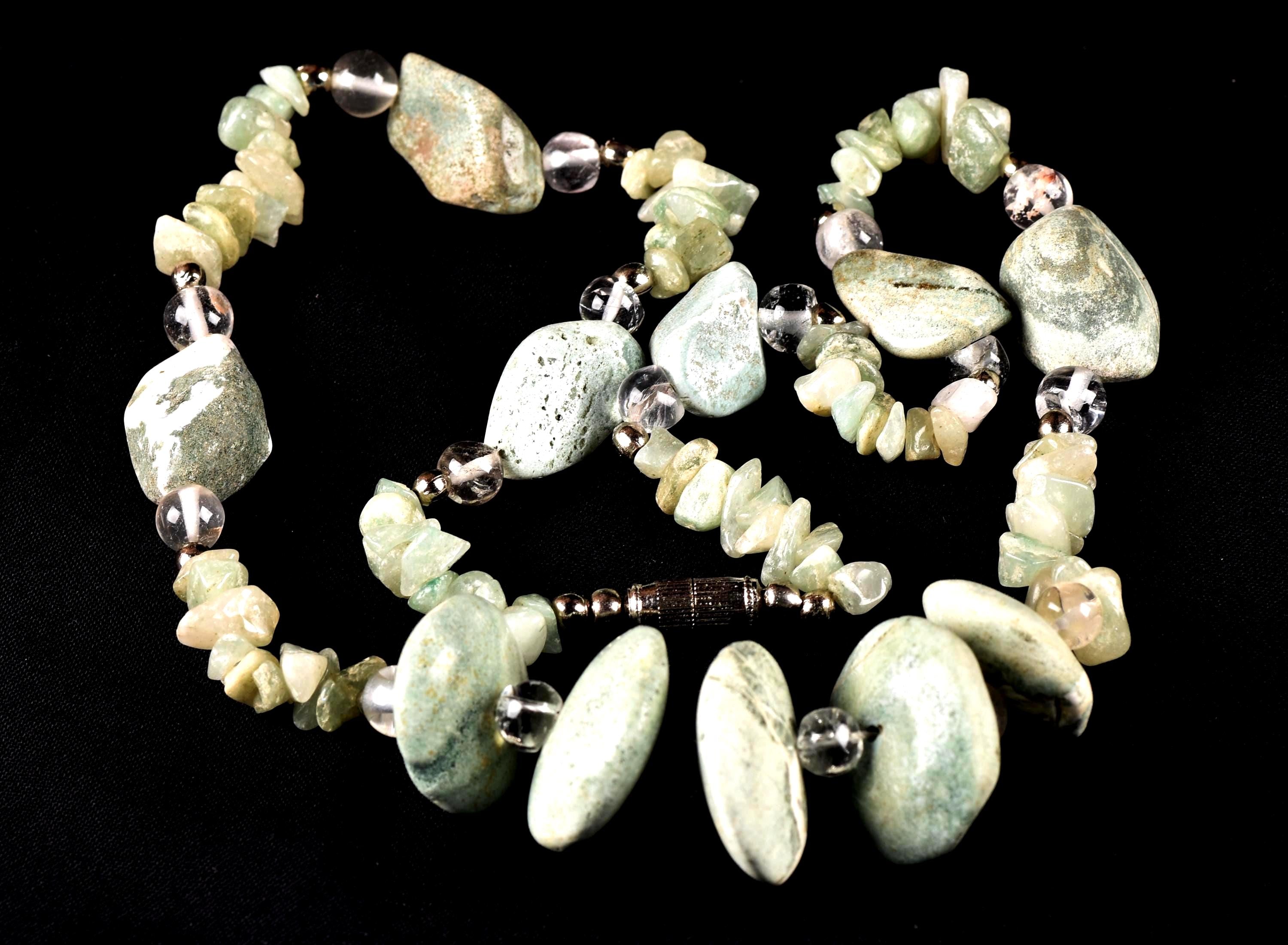 turquoise beads, courage creativity + green aventurian  20'' necklace  # 7897