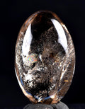 Satyaloka satyamani smoky quartz scrying devic mirror Lingam   High frequency synergy 12 crystal ''sat-chit -ananda  8104