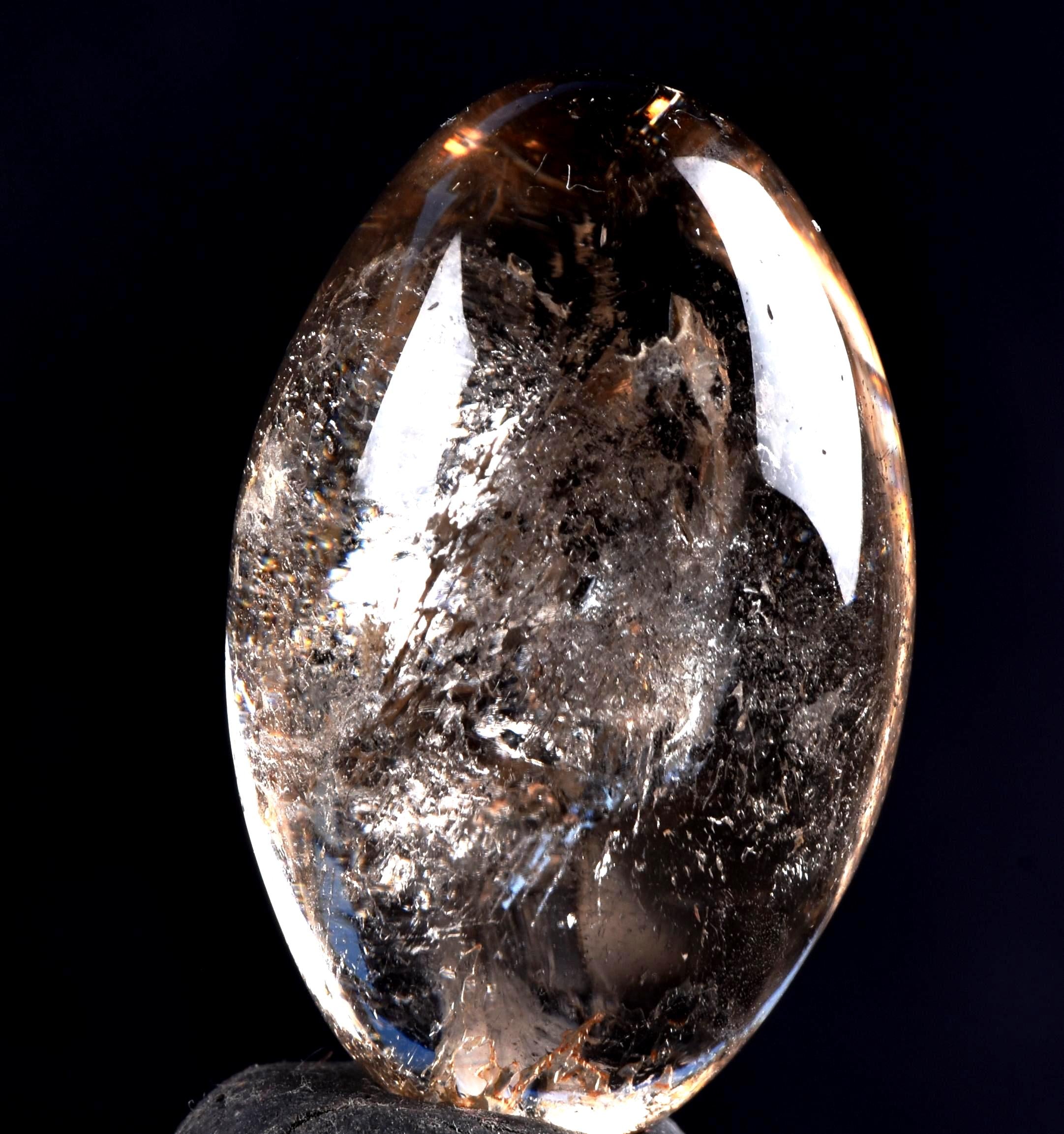 Satyaloka satyamani smoky quartz scrying devic mirror Lingam   High frequency synergy 12 crystal ''sat-chit -ananda  8104