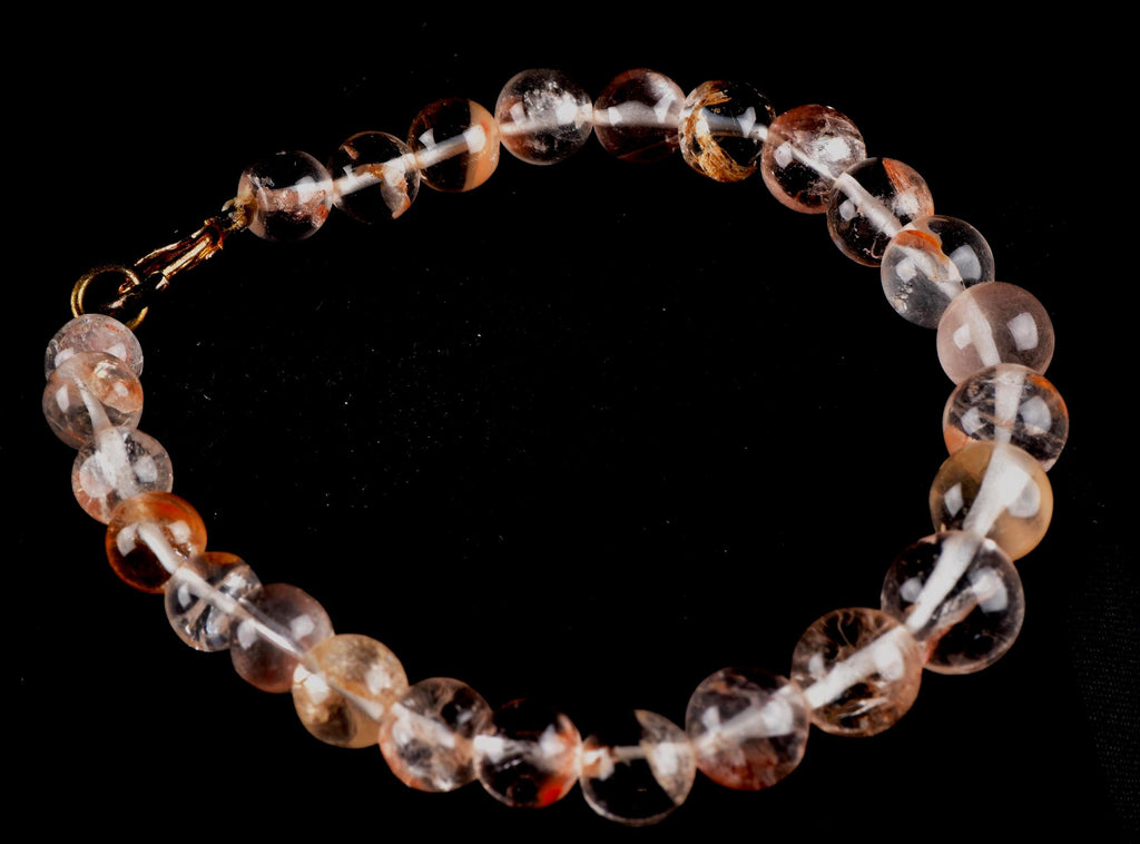 satyaloka     agnitite/ red hematite crystal  bracelet   synergy 12  8113