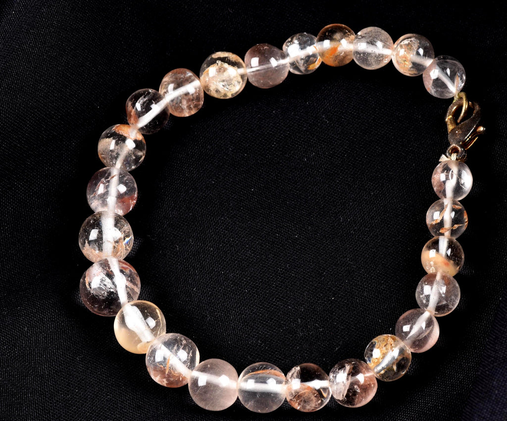 satyaloka     agnitite/ red hematite crystal  bracelet   synergy 12  8113