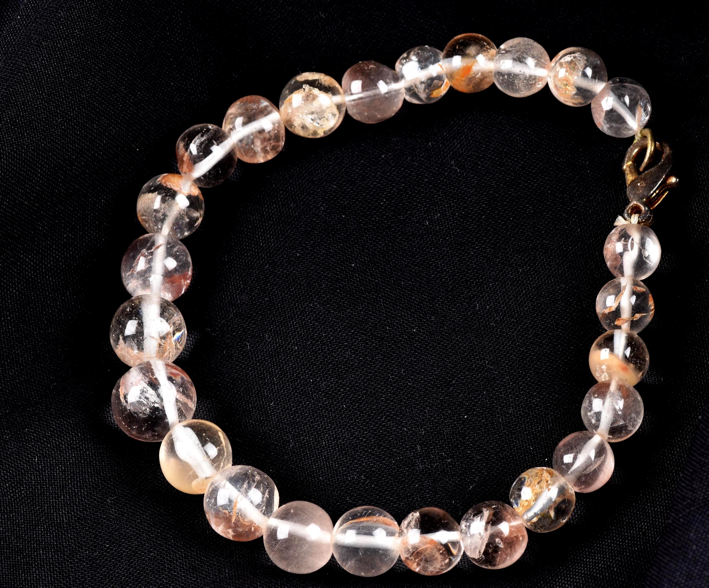 satyaloka     agnitite/ red hematite crystal  bracelet   synergy 12  8113