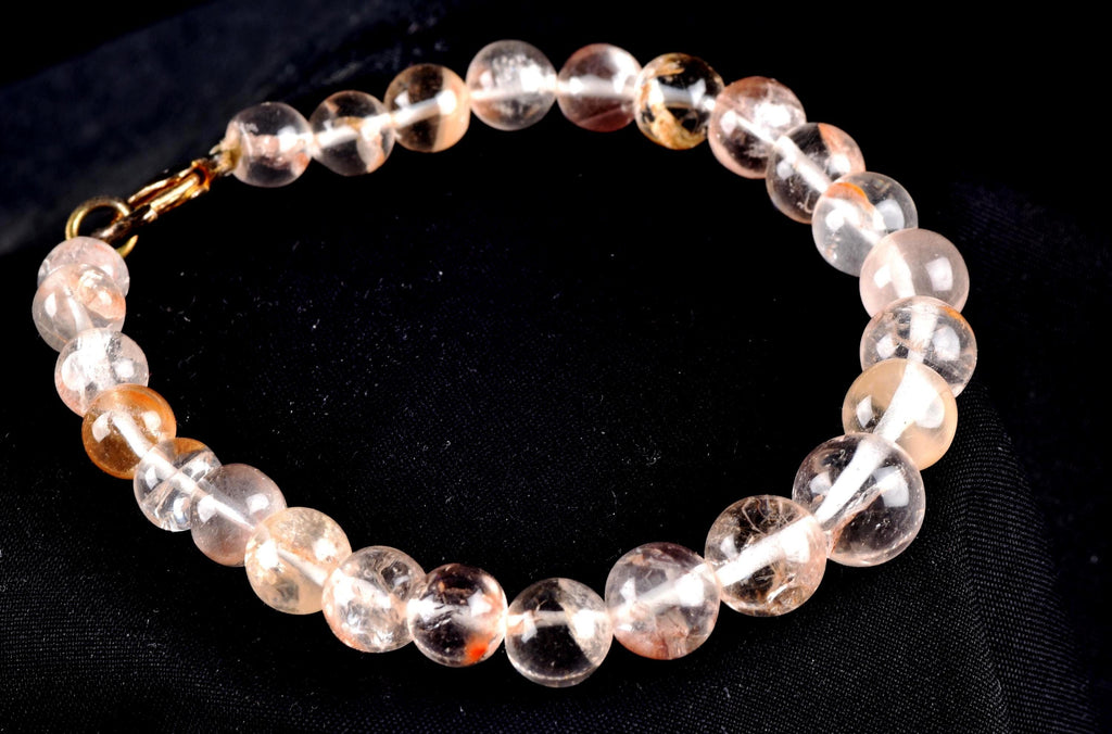 satyaloka     agnitite/ red hematite crystal  bracelet   synergy 12  8113