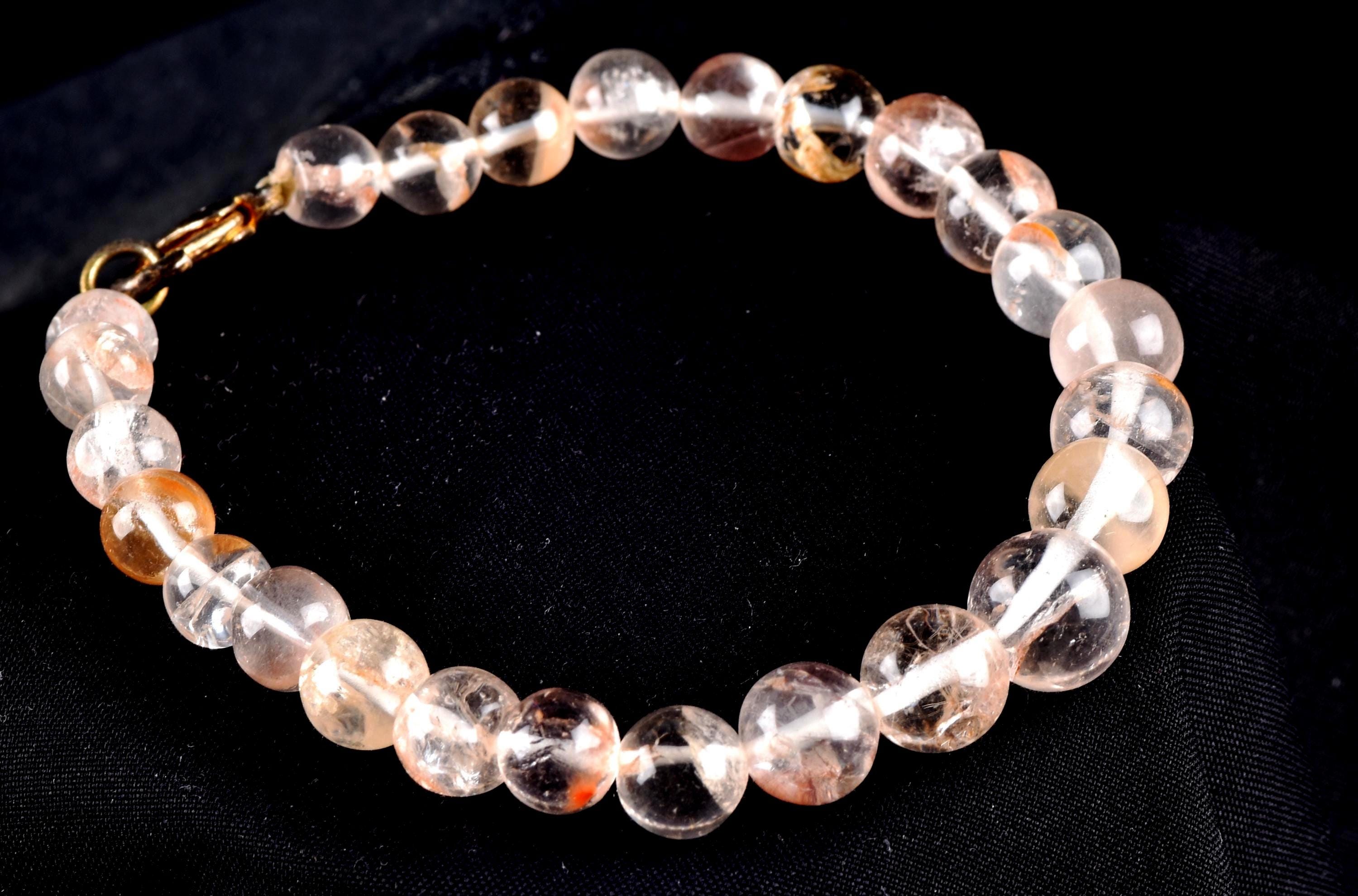 satyaloka     agnitite/ red hematite crystal  bracelet   synergy 12  8113