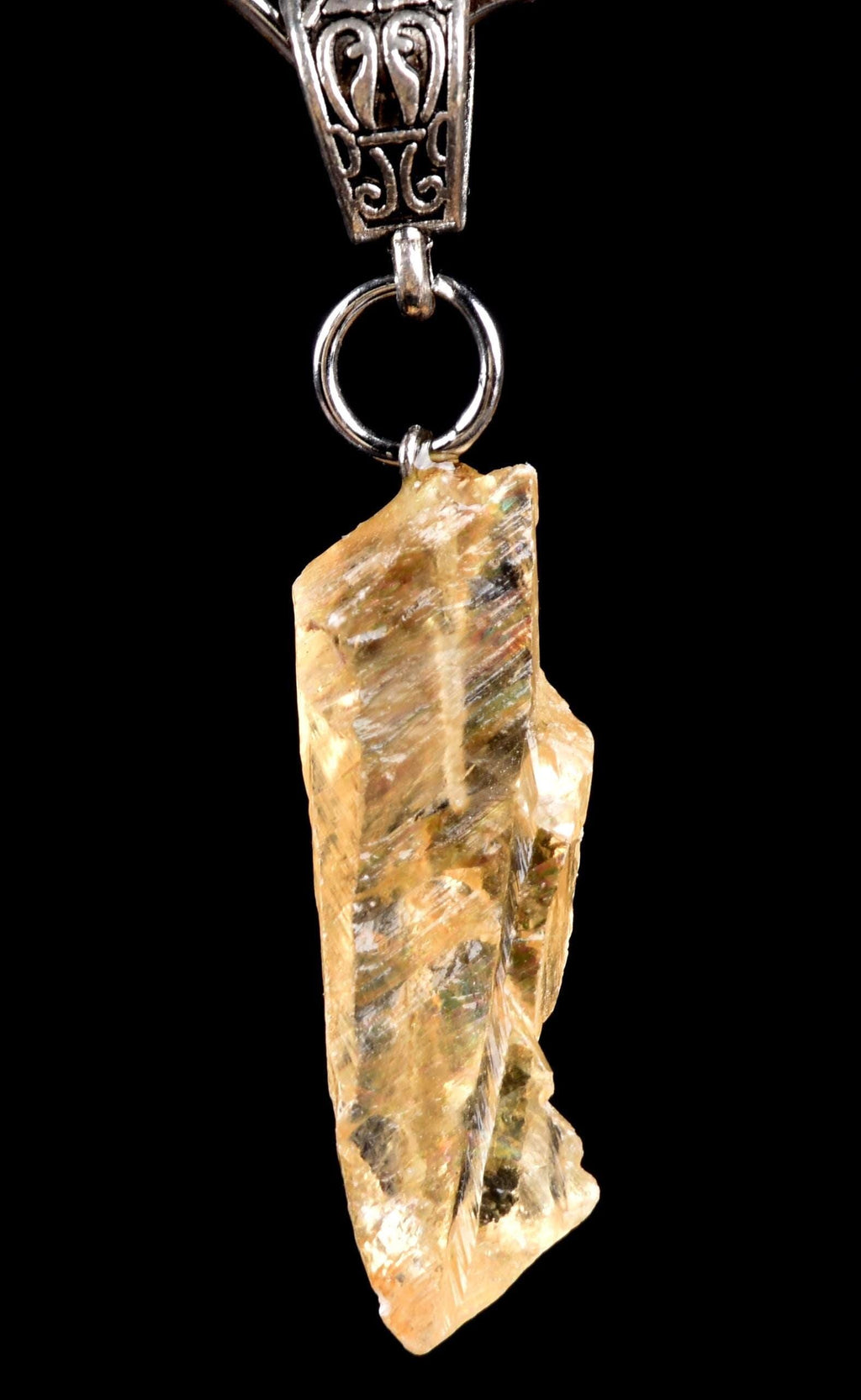 rare Satyaloka  crystal   with golden hue pendant High frequency synergy 12 crystal ''sat-chit -ananda''  8127
