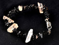 Rare mystical  black agate  with  Himalayan tiny points shaman protection good luck bracelet # 7087