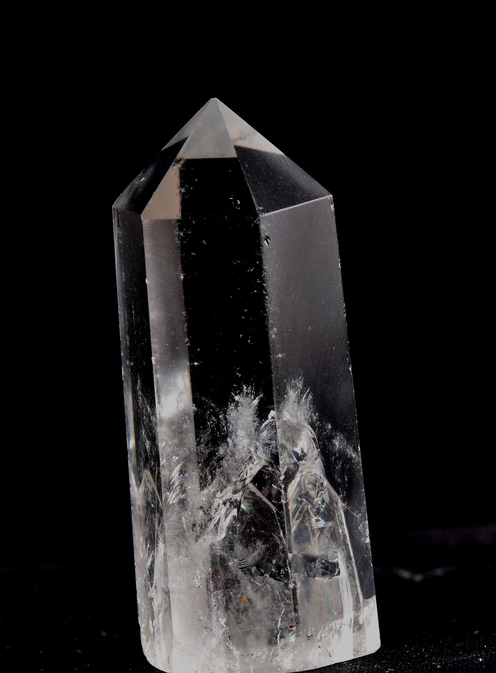 Satyaloka  quartz  8 sided obelisk rainbow  wand  High frequency synergy 12 crystal #8121