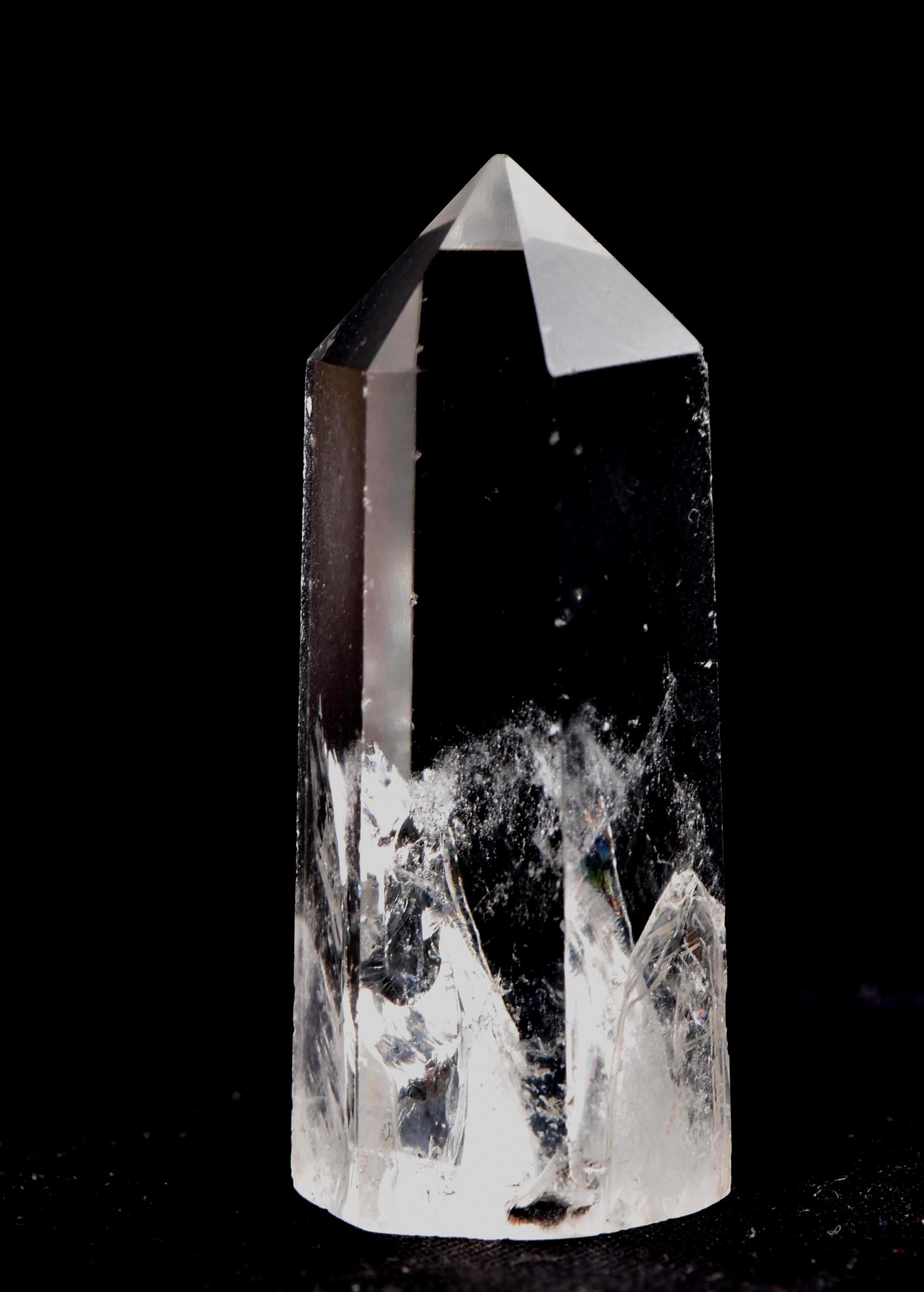 Satyaloka  quartz  8 sided obelisk rainbow  wand  High frequency synergy 12 crystal #8121