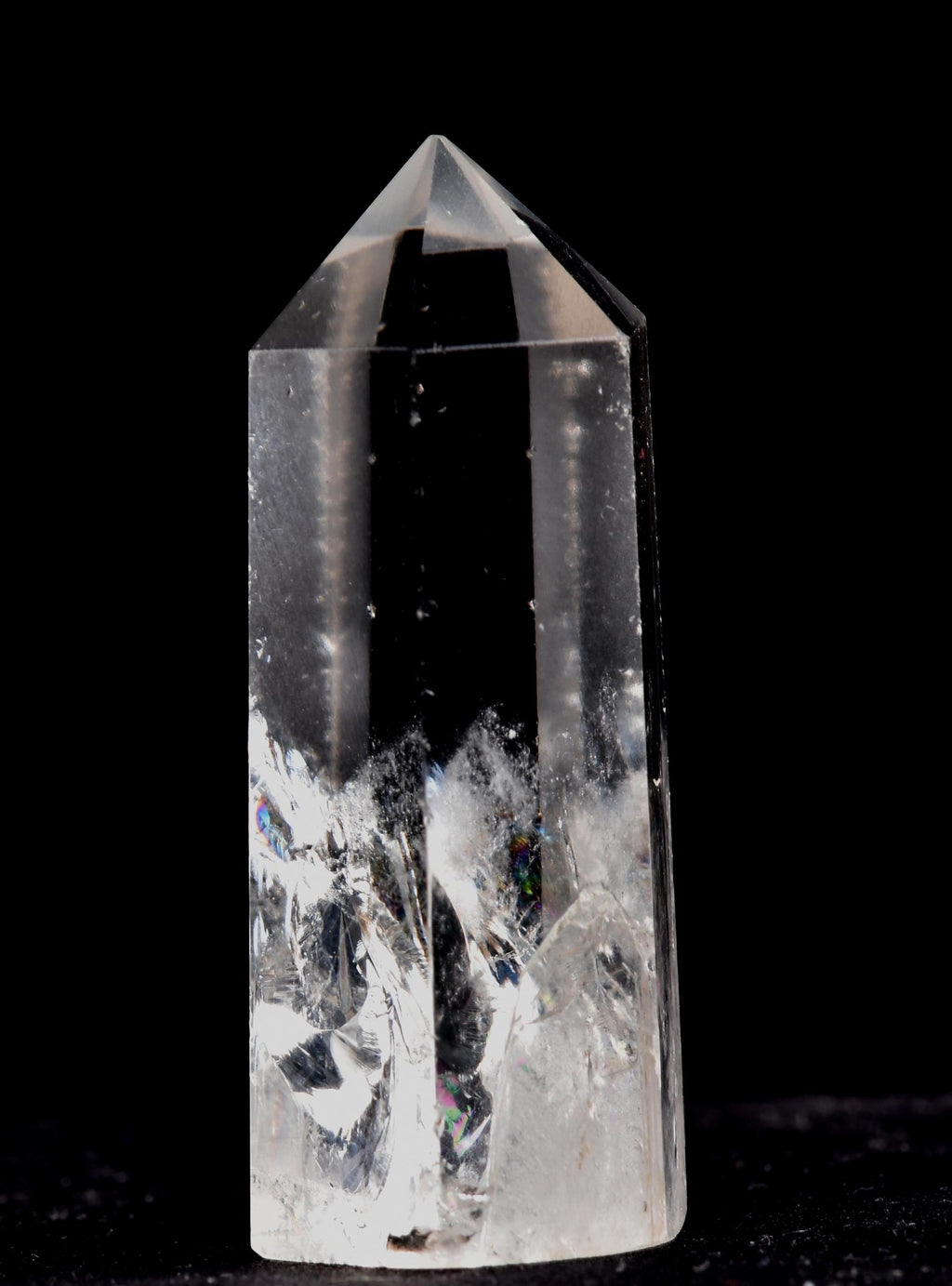 Satyaloka  quartz  8 sided obelisk rainbow  wand  High frequency synergy 12 crystal #8121