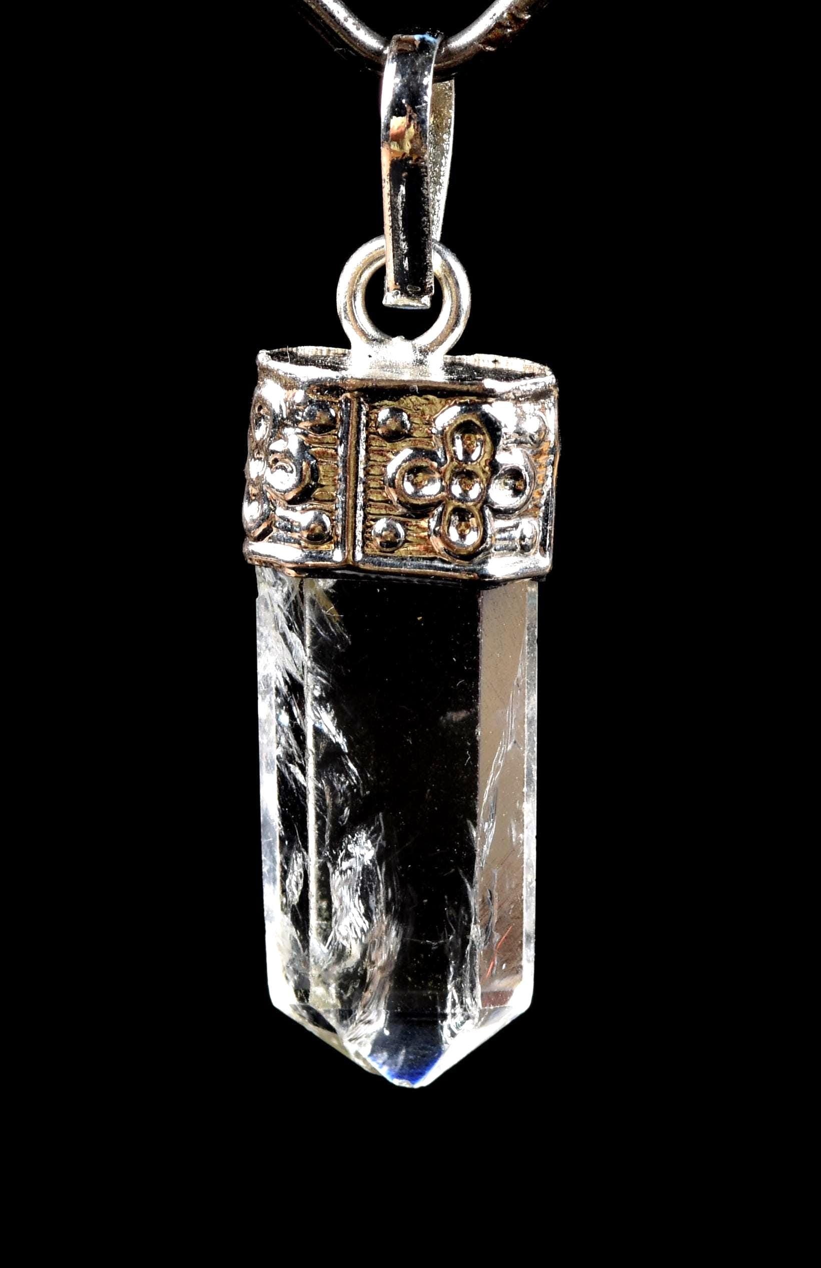 Satyaloka  quartz   quartz inside  Pendant synergy 12 crystal  #8125