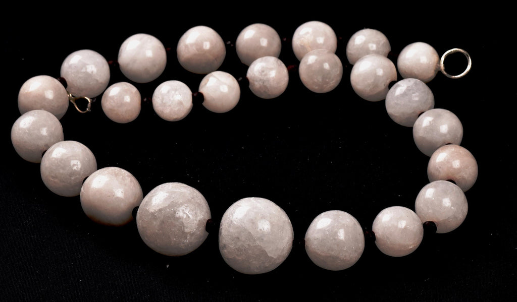satyaloka white satyamani  large bead necklace   synergy 12 #8153