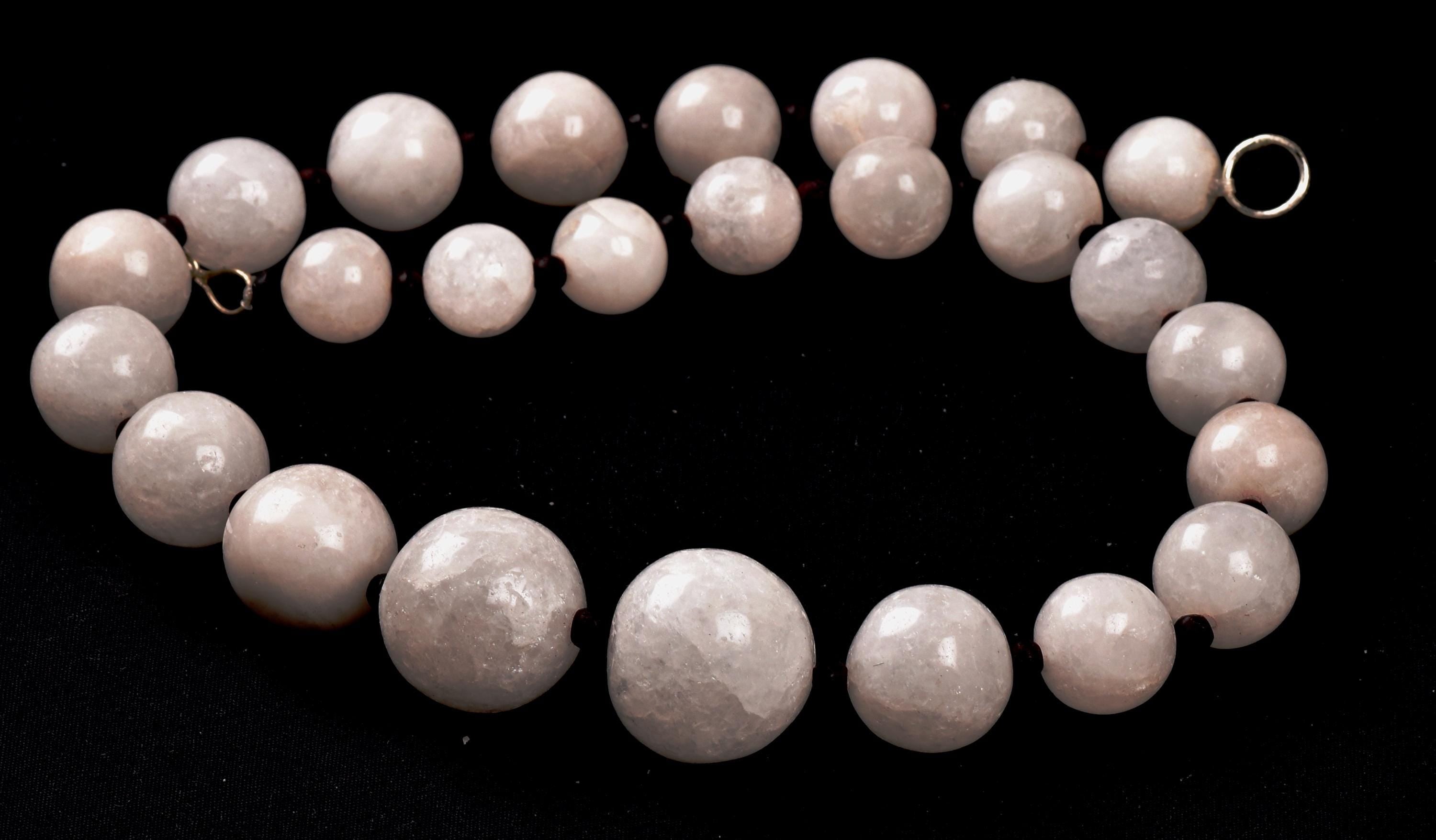 satyaloka white satyamani  large bead necklace   synergy 12 #8153