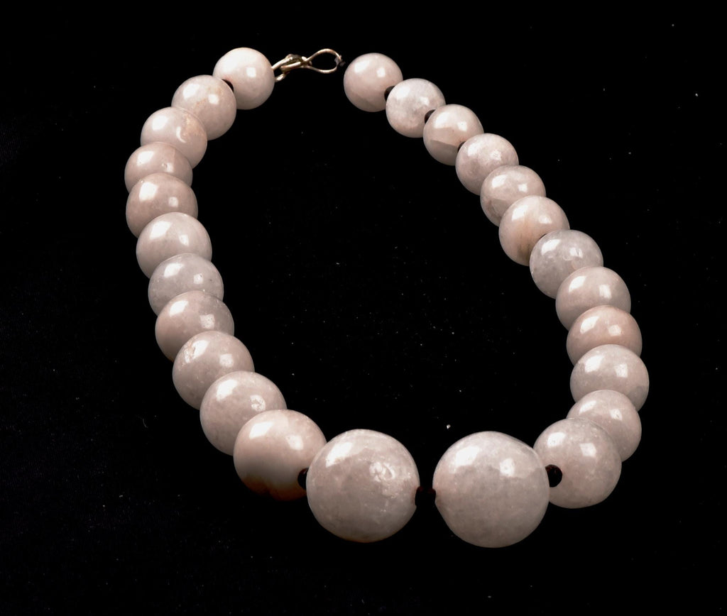 satyaloka white satyamani  large bead necklace   synergy 12 #8153