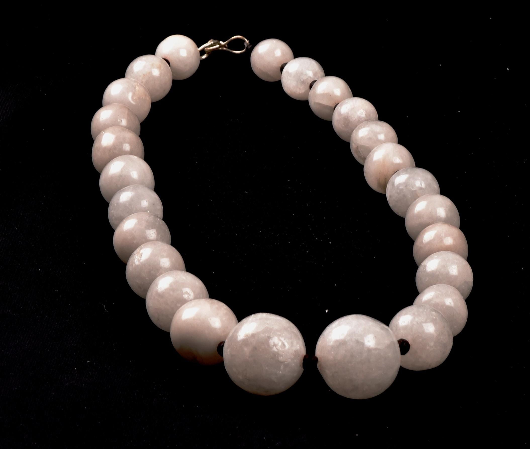 satyaloka white satyamani  large bead necklace   synergy 12 #8153