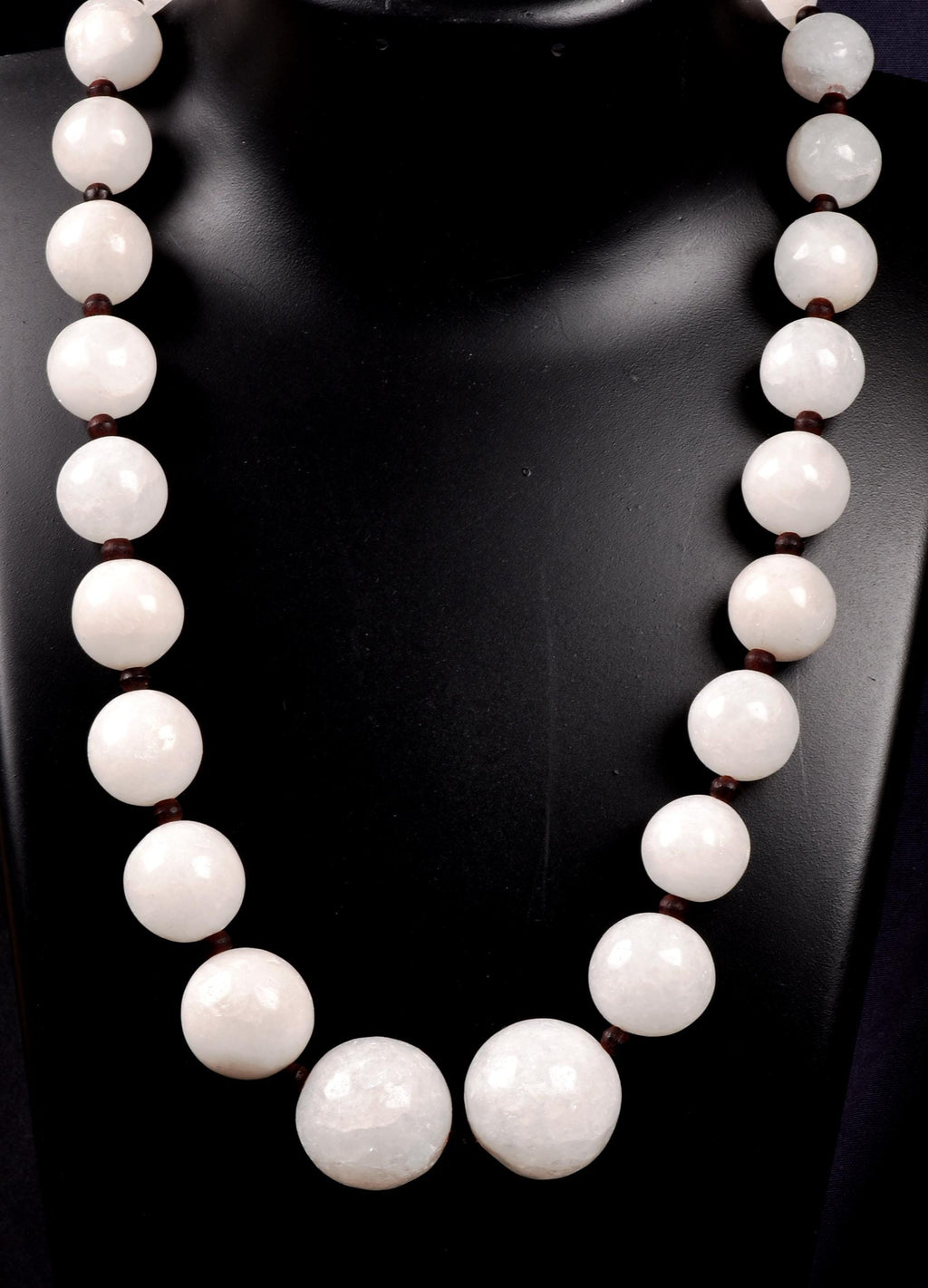 satyaloka white satyamani  large bead necklace   synergy 12 #8153