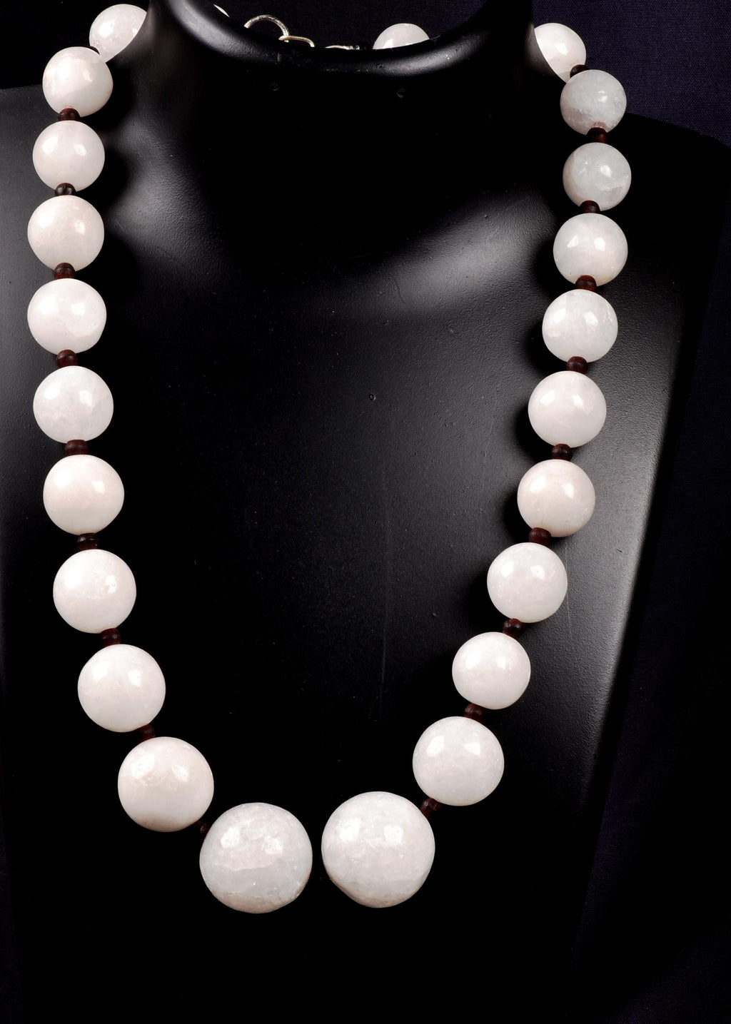 satyaloka white satyamani  large bead necklace   synergy 12 #8153