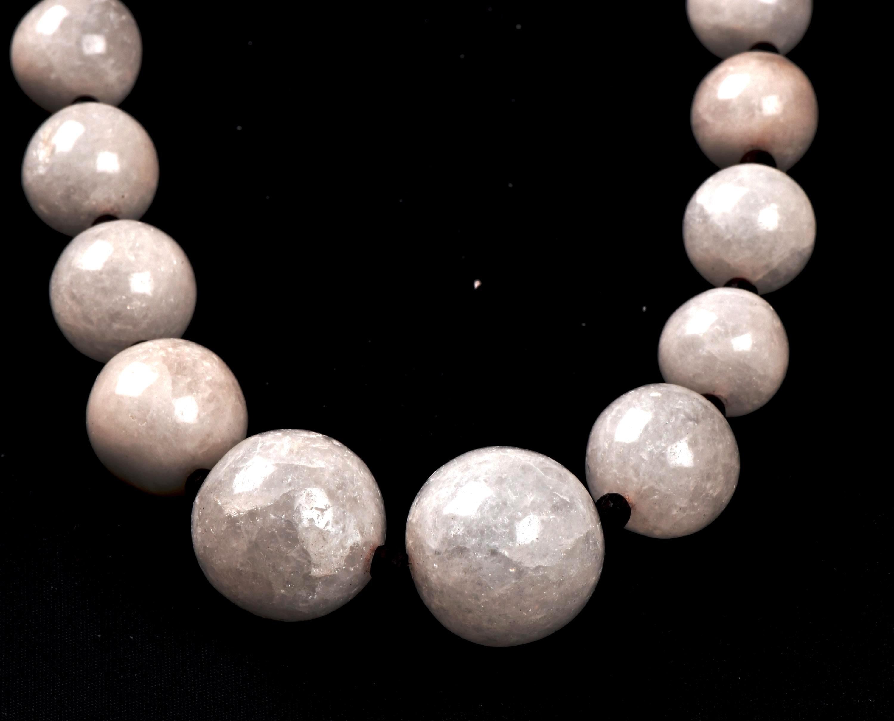 satyaloka white satyamani  large bead necklace   synergy 12 #8153