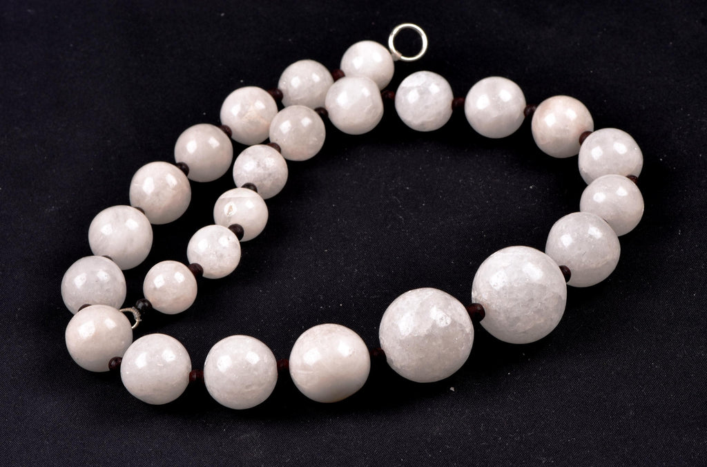 satyaloka white satyamani  large bead necklace   synergy 12 #8153