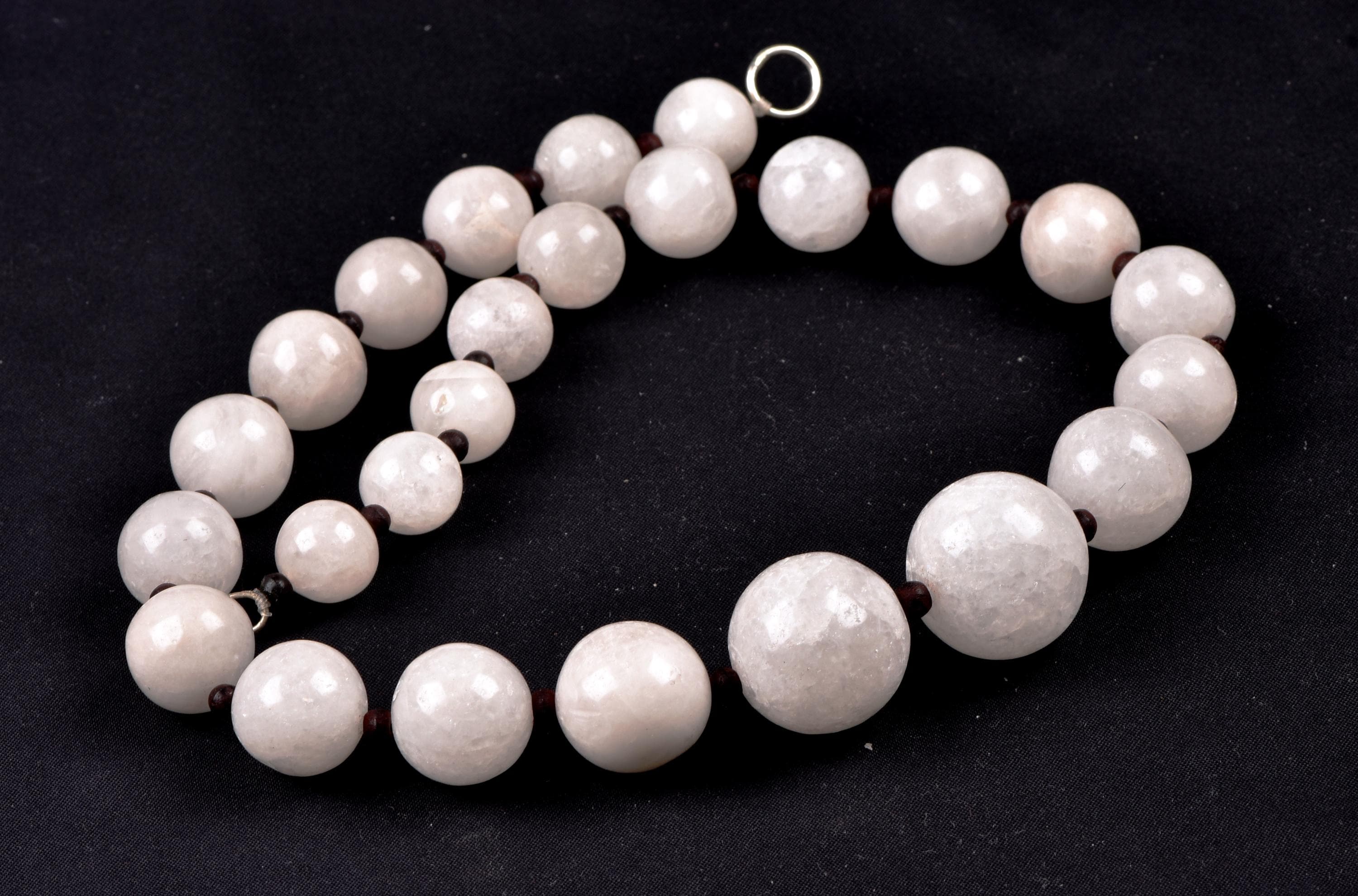satyaloka white satyamani  large bead necklace   synergy 12 #8153