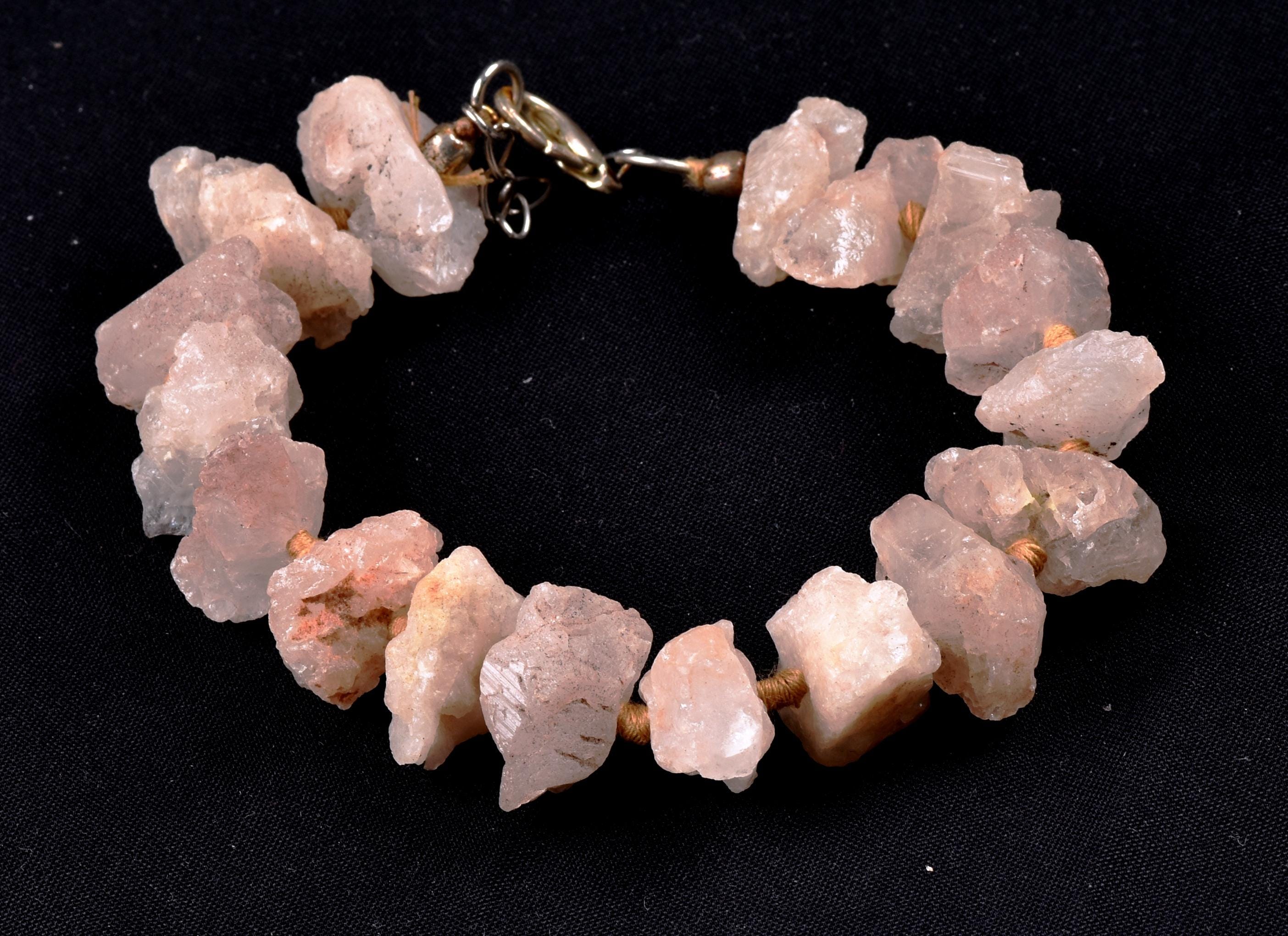 Nirvana Pink Ice Quartz Bracelet, Himalayan growth interference Crystal, 8149