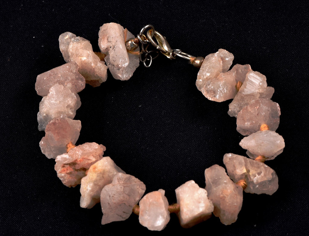 Nirvana Pink Ice Quartz Bracelet, Himalayan growth interference Crystal, 8149