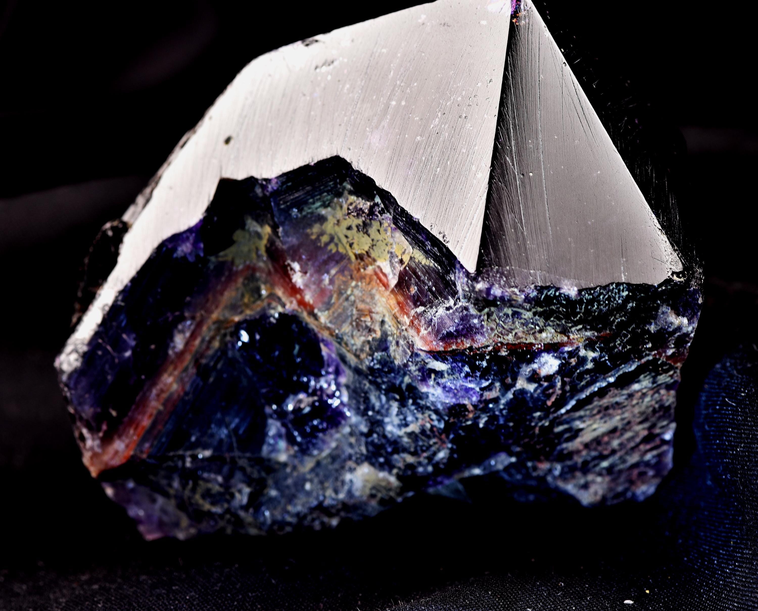 Rare Turkish Amethyst Cluster | Dark Purple Crystals Points Very Sparkly Enchanting | Healing Energy Happy Vibrations pseudomorph  8169