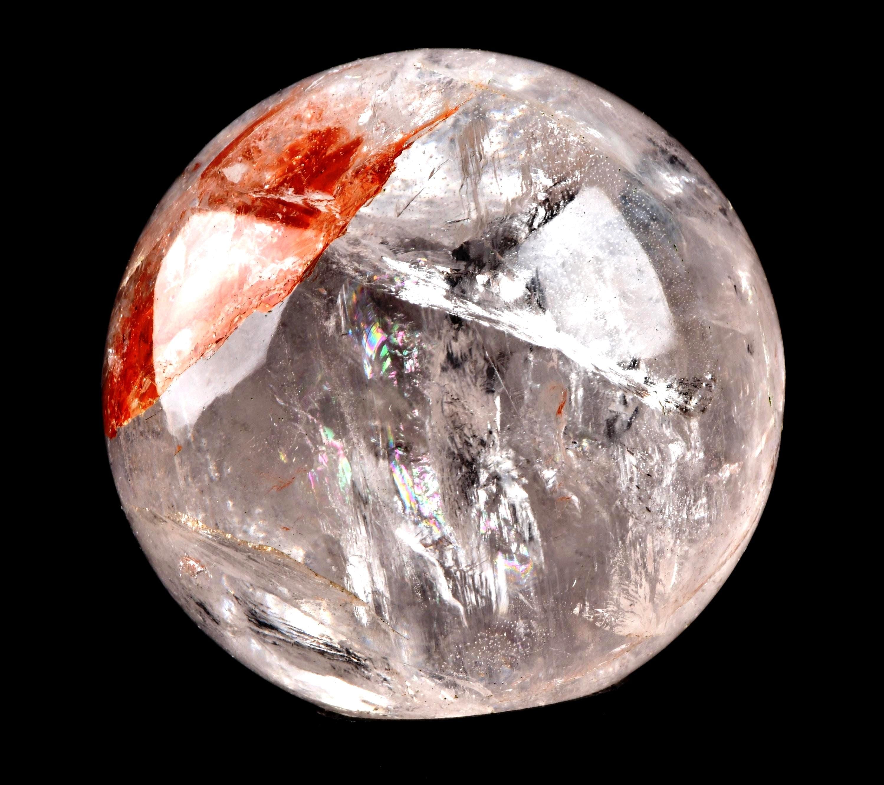 Himalayan  golden healer / Agnitite pink/gold Rainbow, sphere  supra mental manifestation  # 7868
