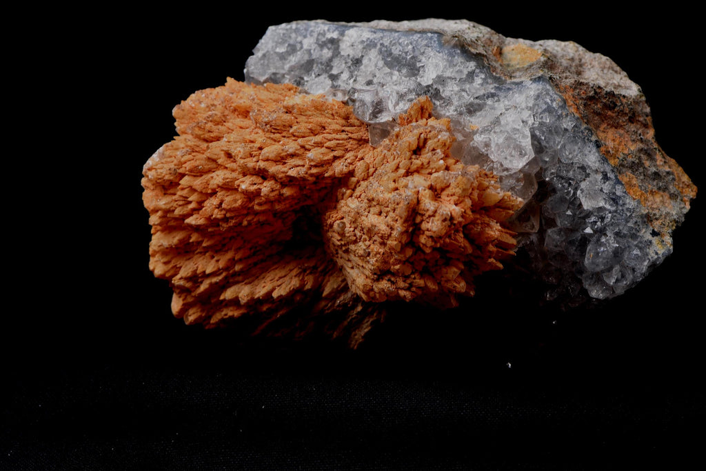 Peach stilbite  flower on quartz  helps with psychic knowing and intuition #8182