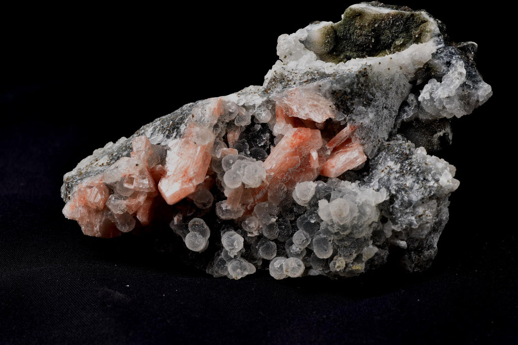pink stilbite  flower on quartz  helps with psychic knowing and intuition #8181