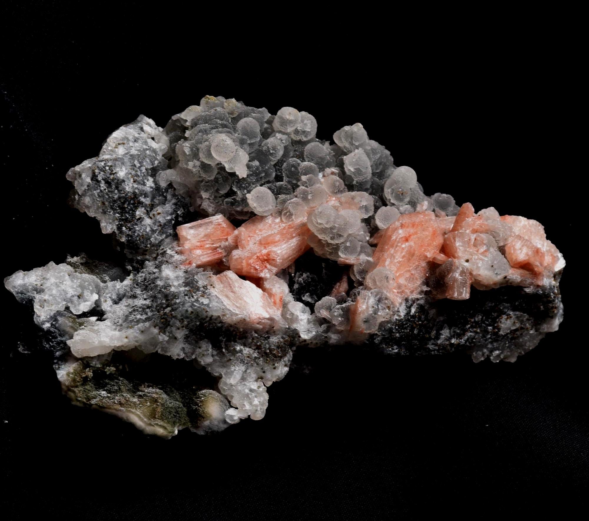 pink stilbite  flower on quartz  helps with psychic knowing and intuition #8181