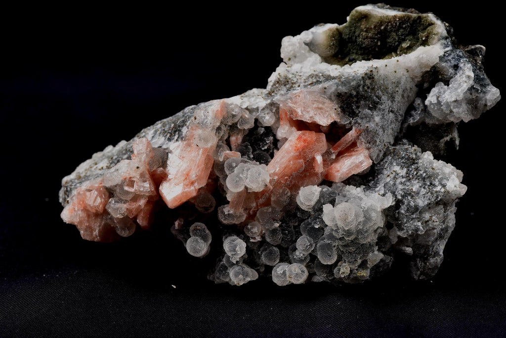 pink stilbite  flower on quartz  helps with psychic knowing and intuition #8181