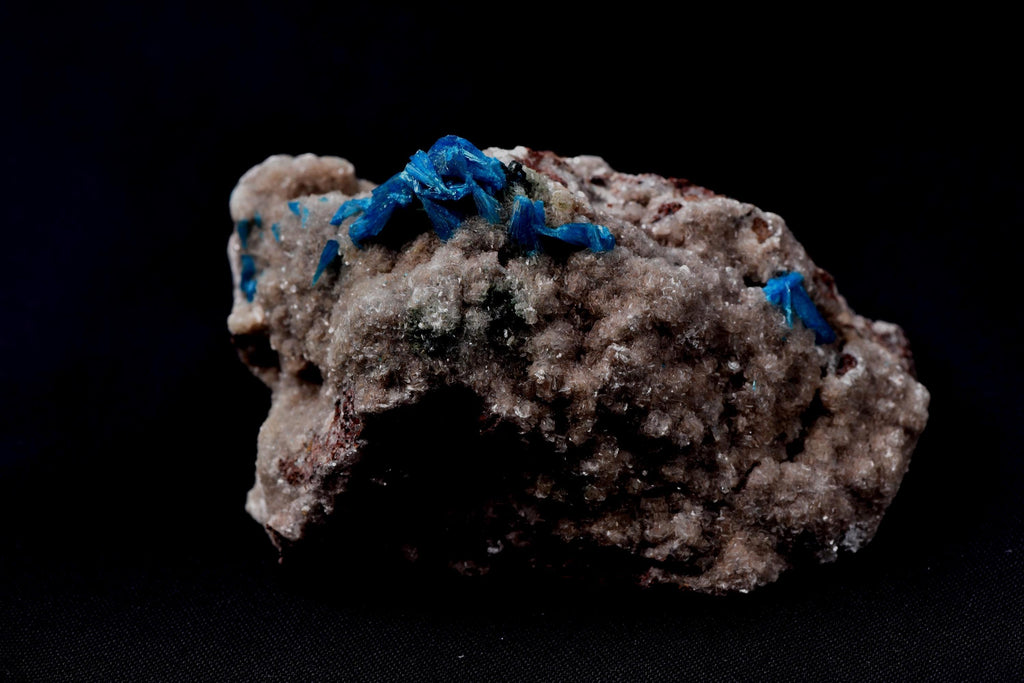 Peacock blue Pentagonite crystal  on heulandite base  third eye and crown chakras, # 8178