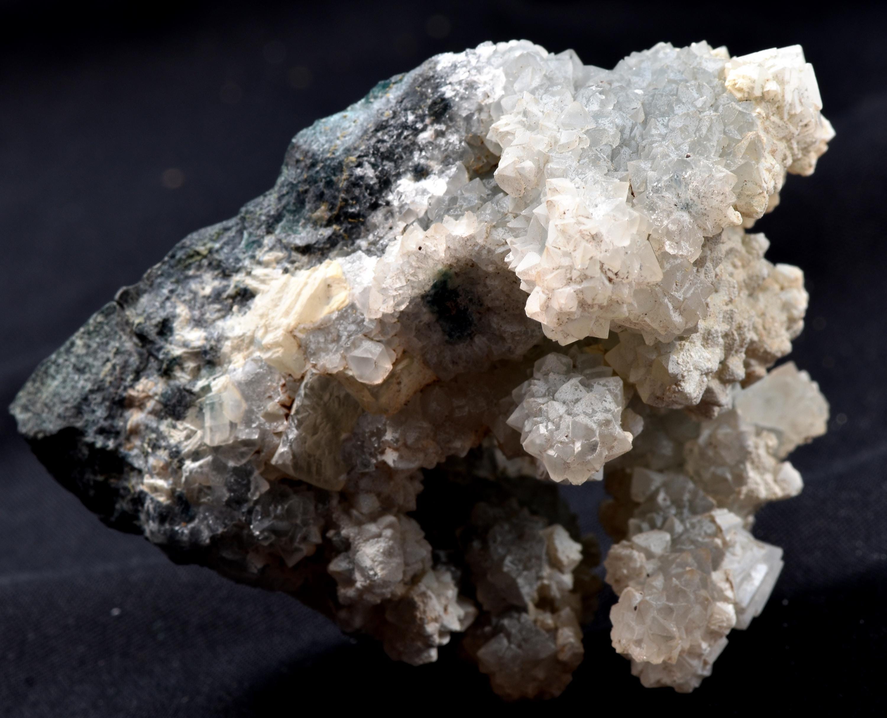 natural grey chalcedony stalagmite with calcite and cave formation #8189