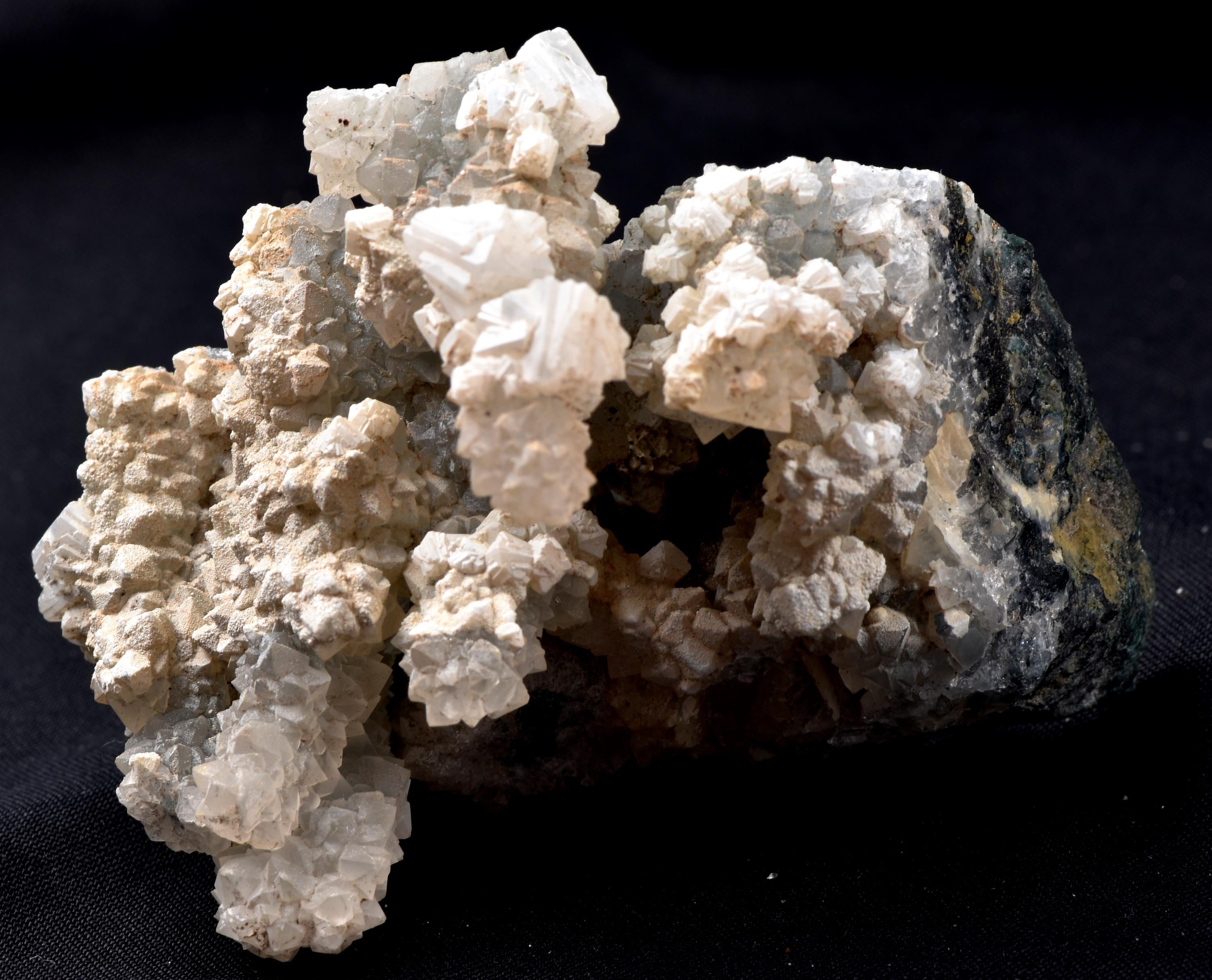 natural grey chalcedony stalagmite with calcite and cave formation #8189
