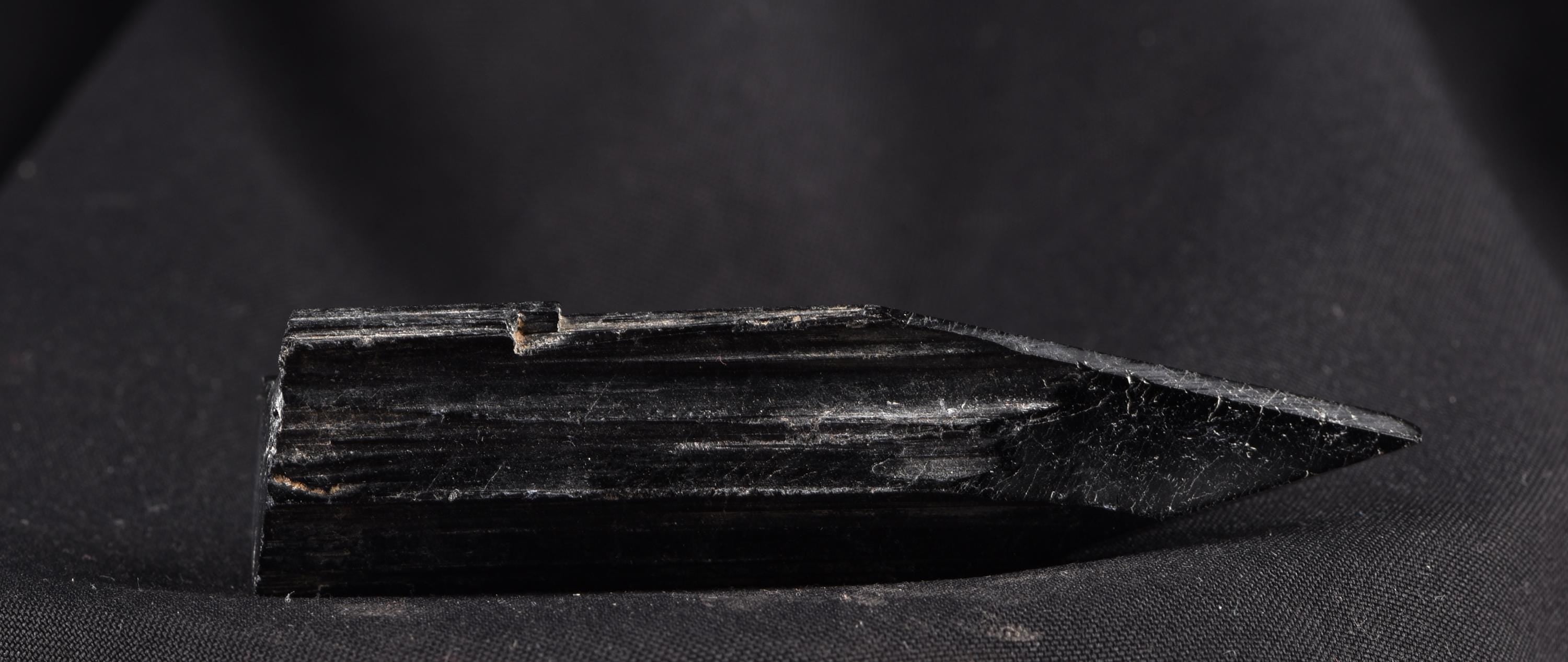 Black tourmaline  pointed pocket wand grounding excess energy 8234