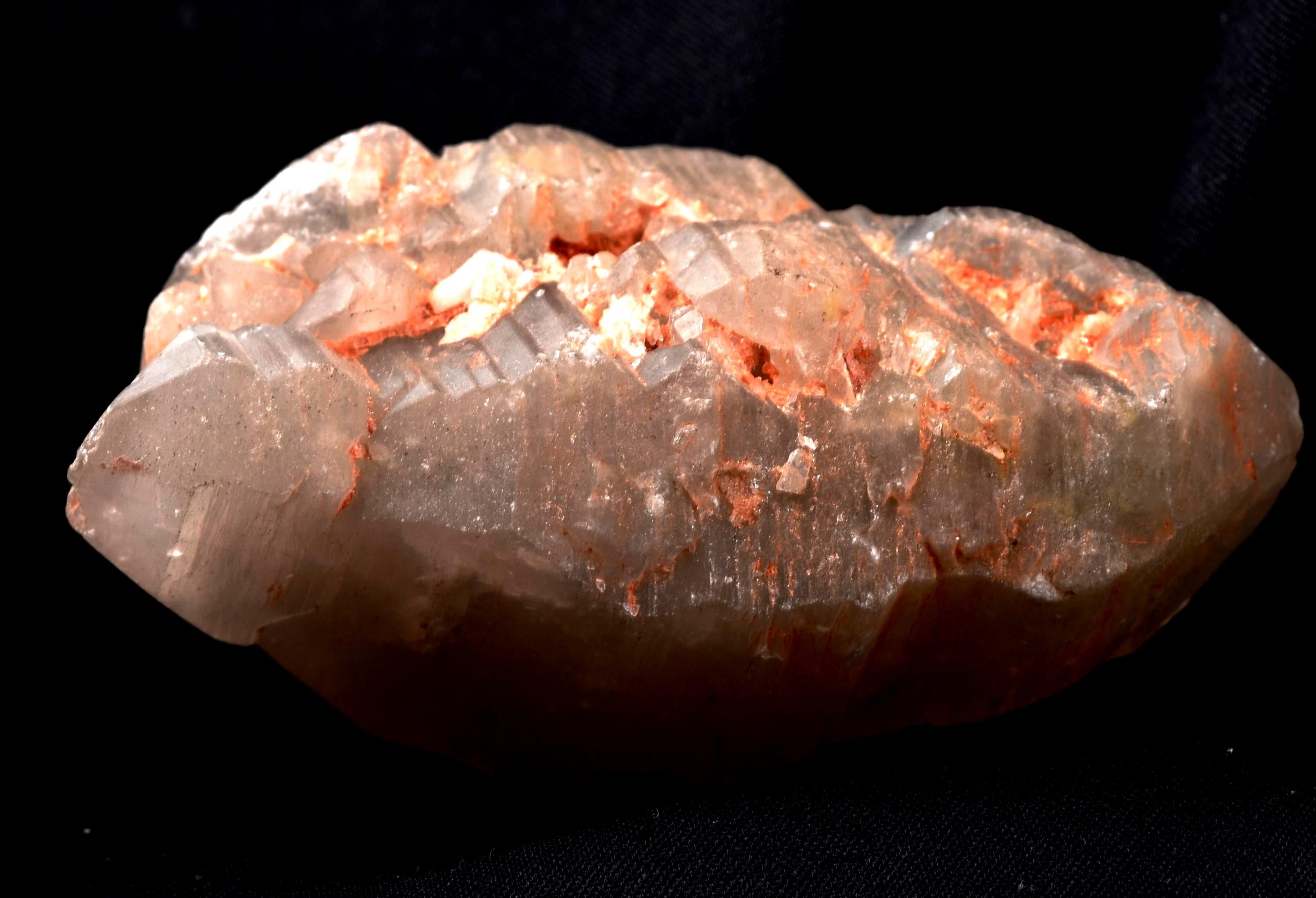 Himalayan Scalar  ice quartz gwindel,d.t, trigonic markings and rainbows, deep striated, doorways meditation golden healer #7569