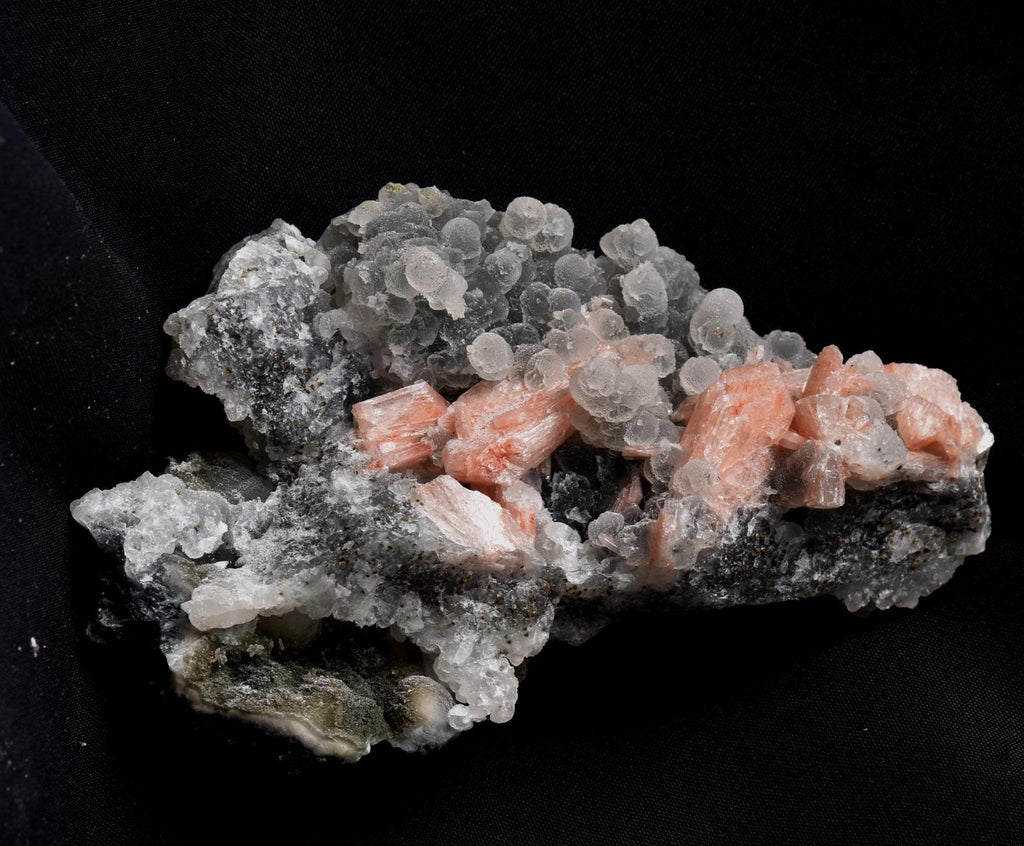 pink stilbite  flower on quartz  helps with psychic knowing and intuition #8181