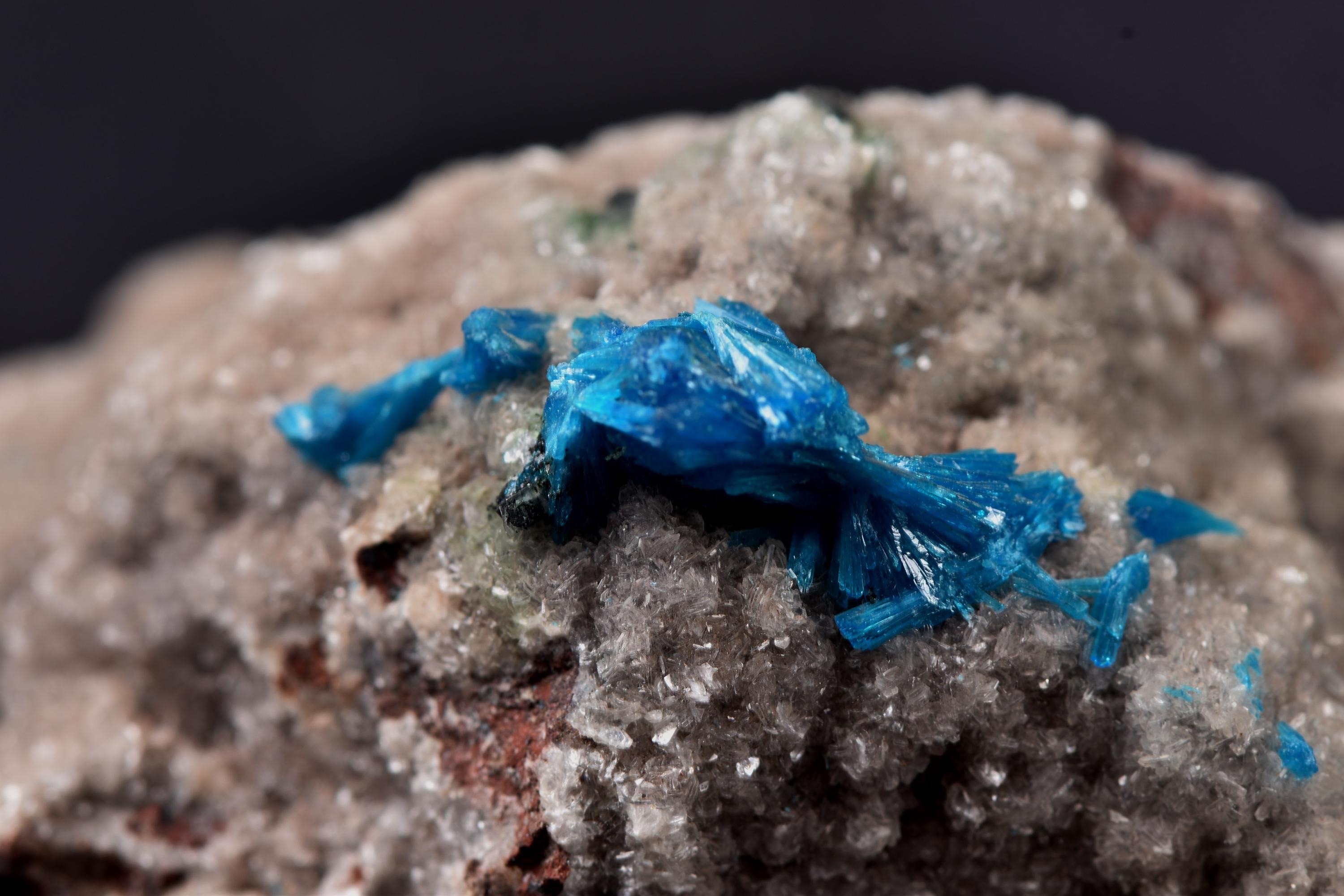 Peacock blue Pentagonite crystal  on heulandite base  third eye and crown chakras, # 8178