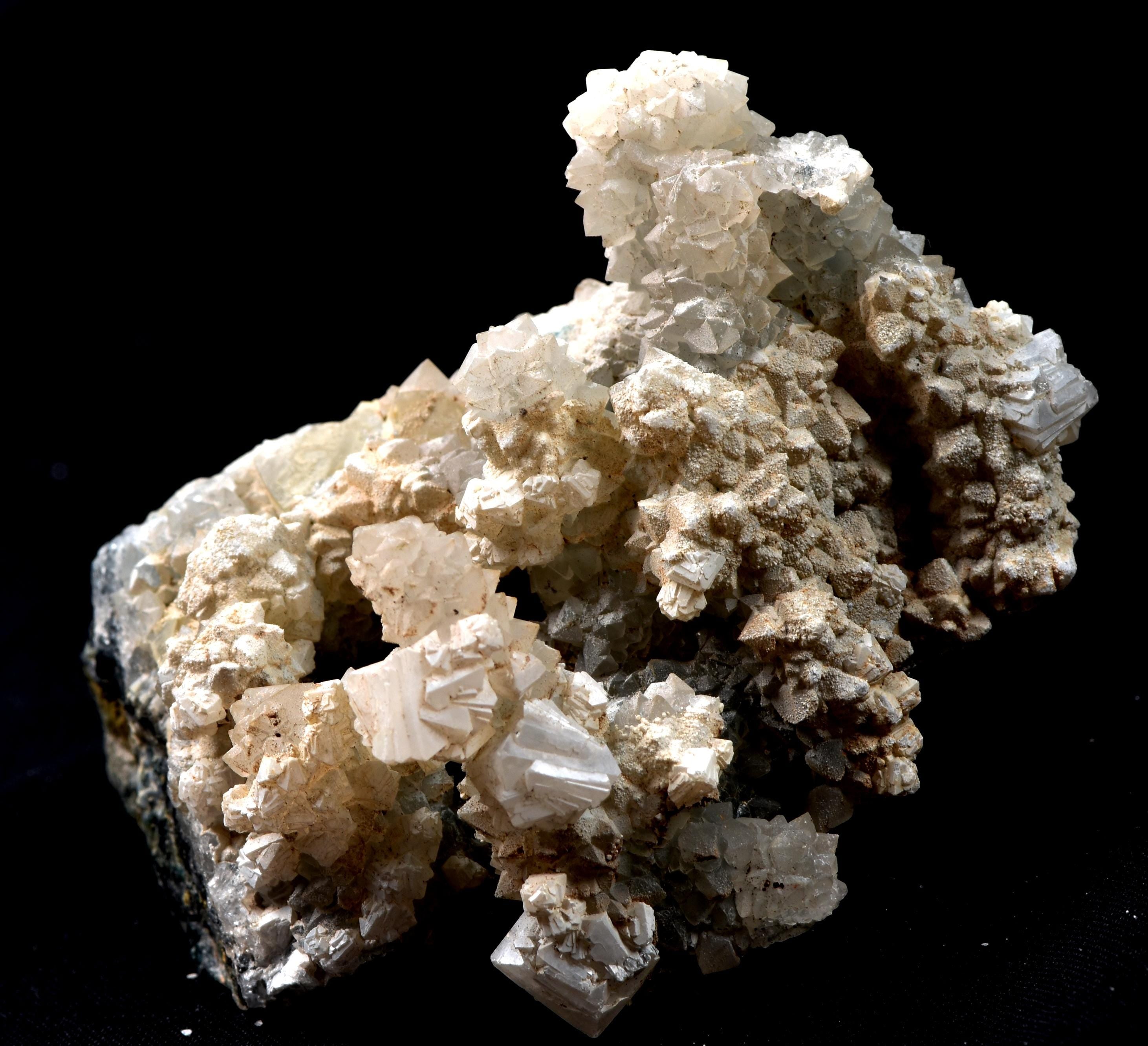 natural grey chalcedony stalagmite with calcite and cave formation #8189