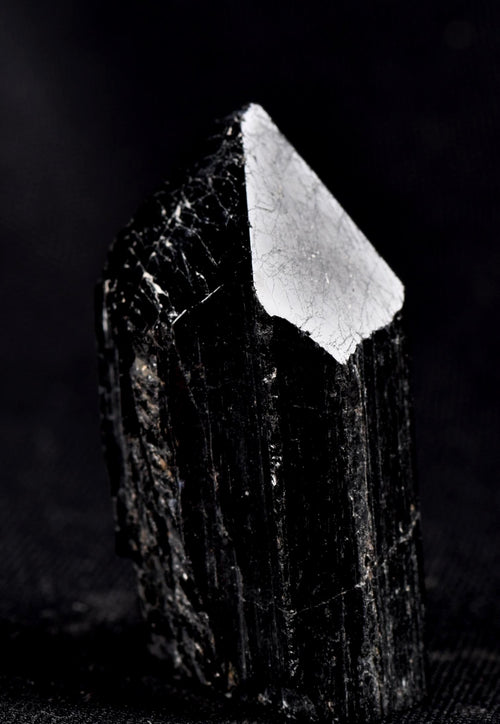 Black tourmaline  pointed pocket wand grounding excess energy 8231
