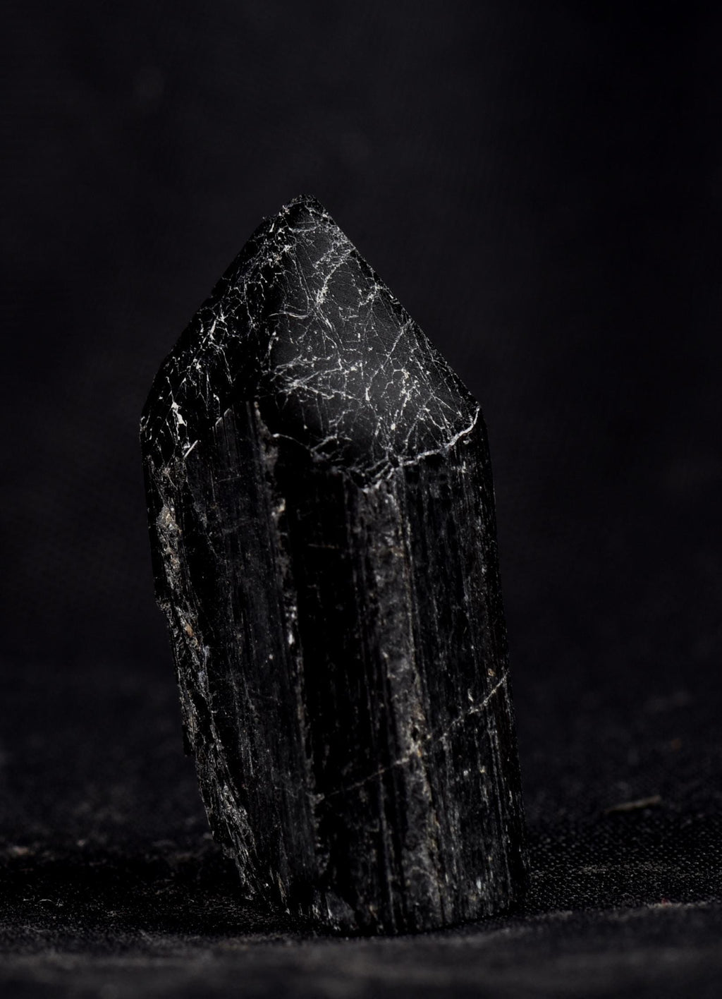 Black tourmaline  pointed pocket wand grounding excess energy 8231
