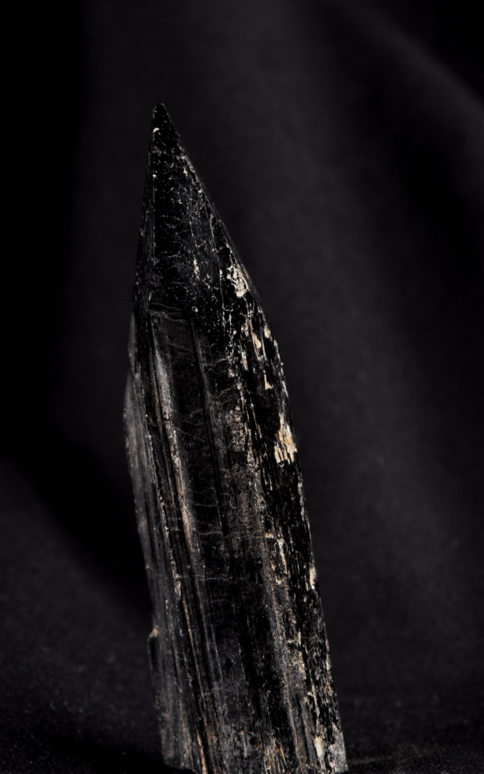 Black tourmaline  pointed pocket wand grounding excess energy 8234