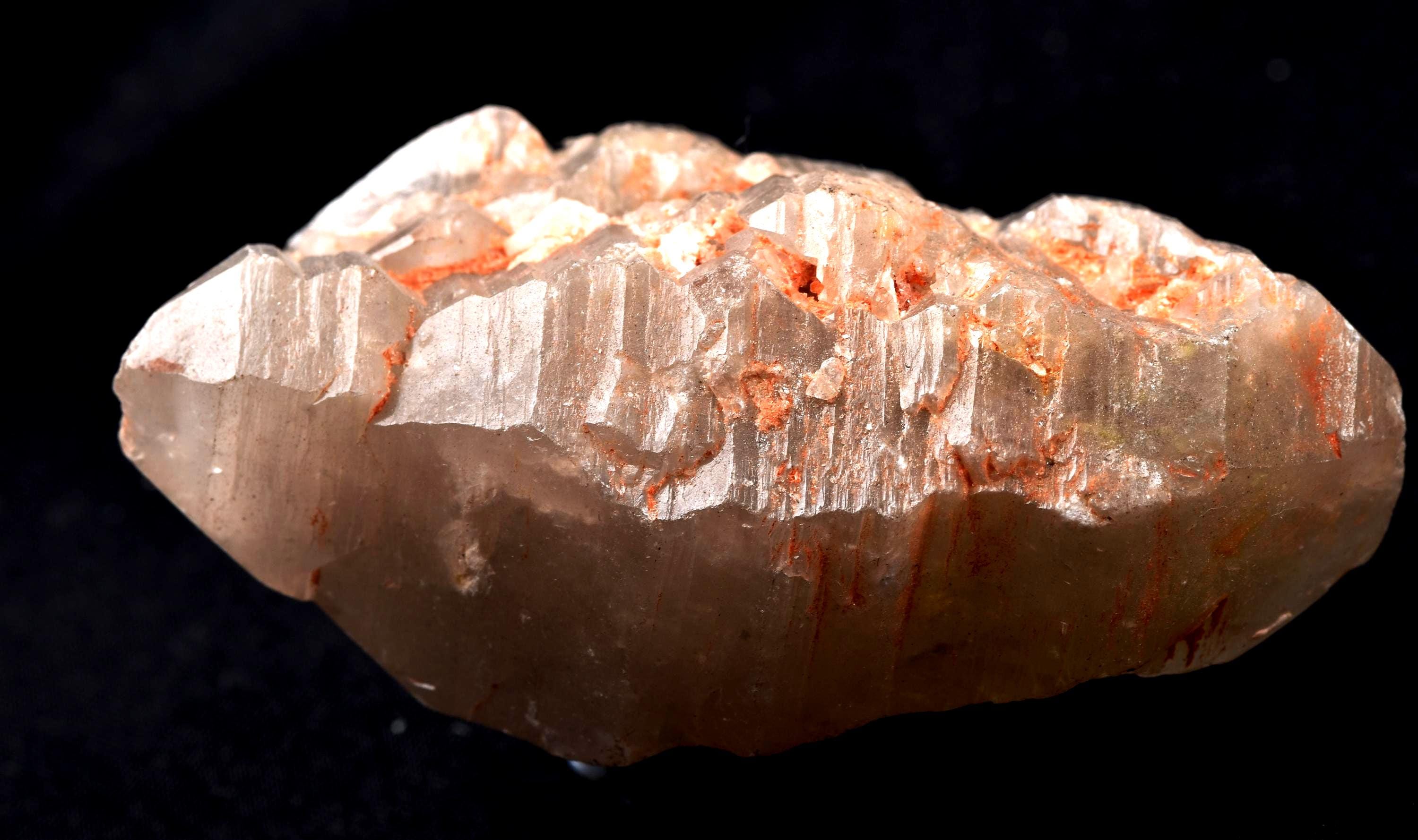 Himalayan Scalar  ice quartz gwindel,d.t, trigonic markings and rainbows, deep striated, doorways meditation golden healer #7569