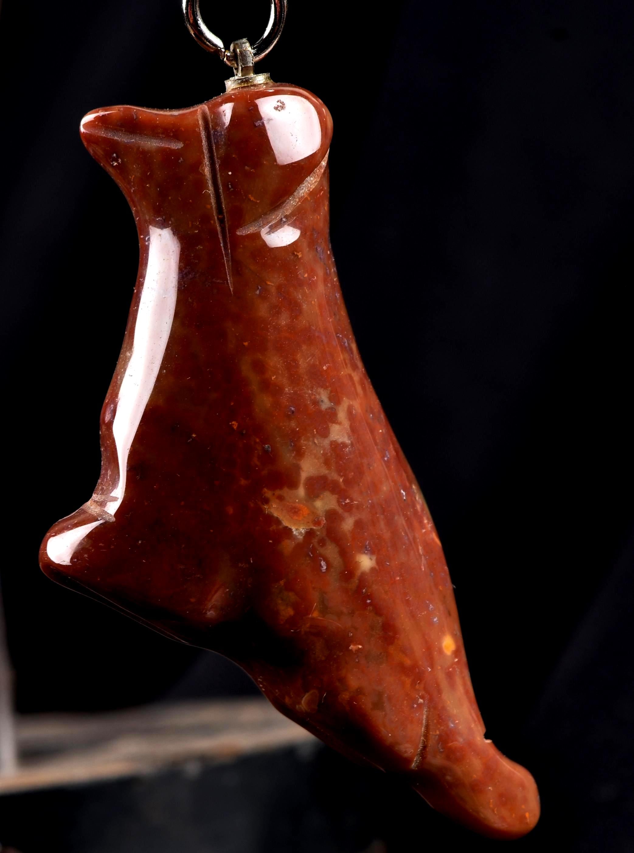 Red jasper dog pendant transmuting emotional, mental and physical pain, 8220