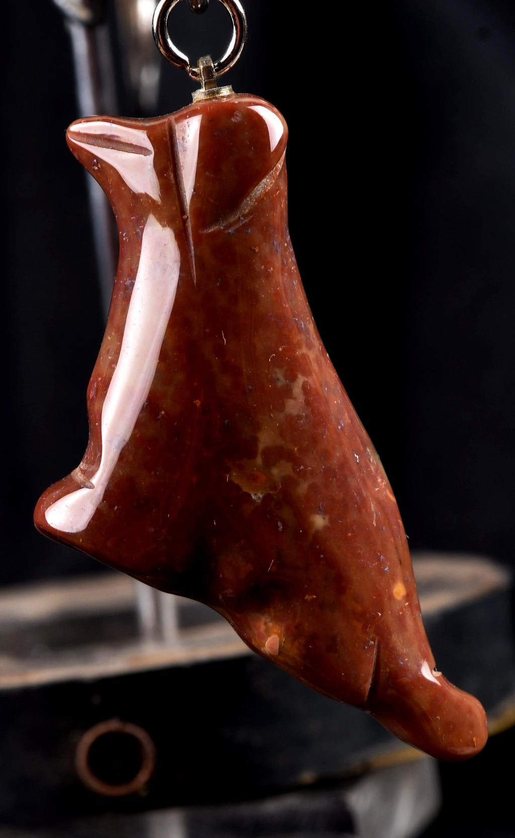 Red jasper dog pendant transmuting emotional, mental and physical pain, 8220