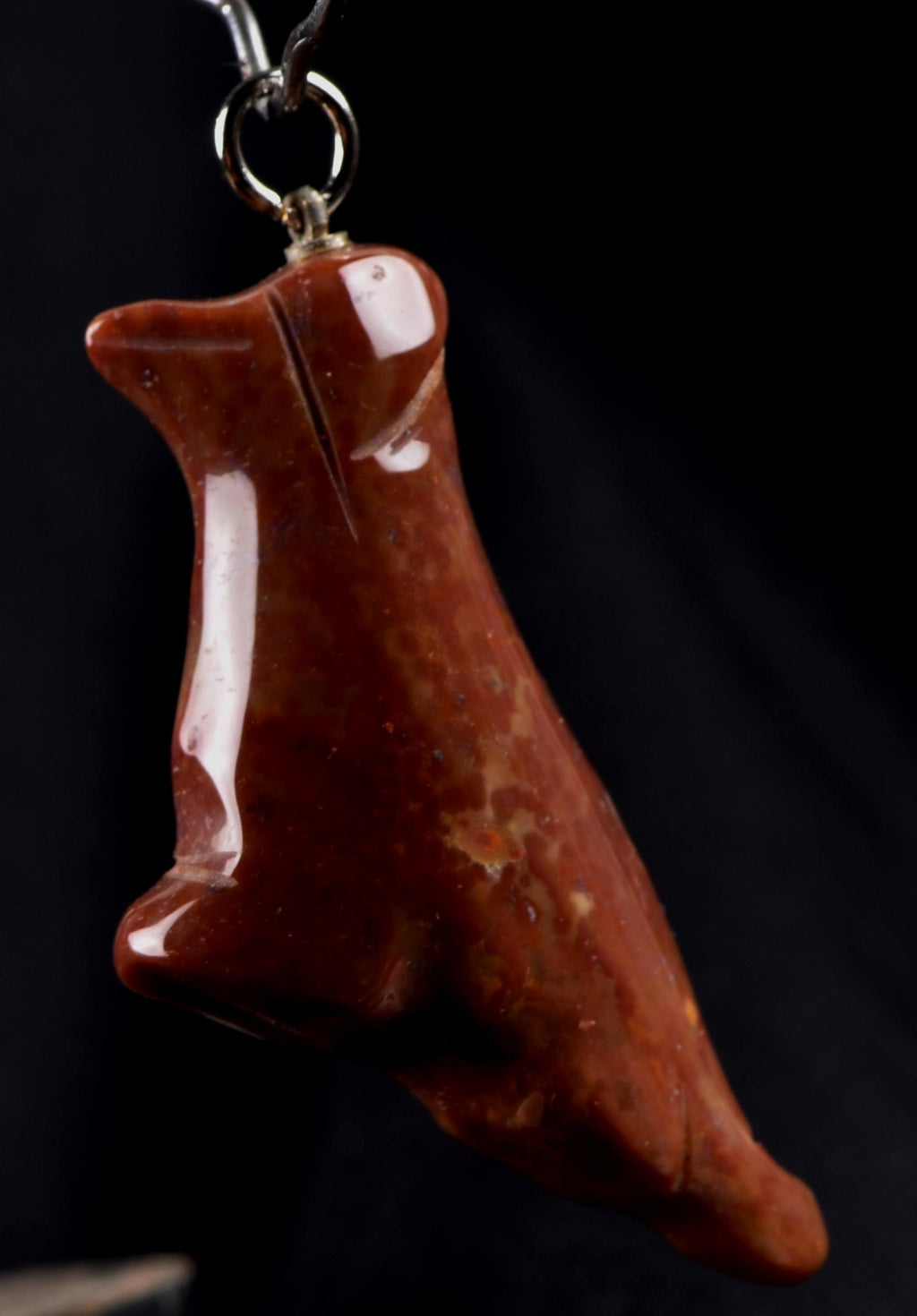 Red jasper dog pendant transmuting emotional, mental and physical pain, 8220