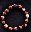Super seven 7 melody stone bracelet with red sandalwood/rudrakha beads Purifies, balances energizes all of the Chakras and Auric bodies 7077