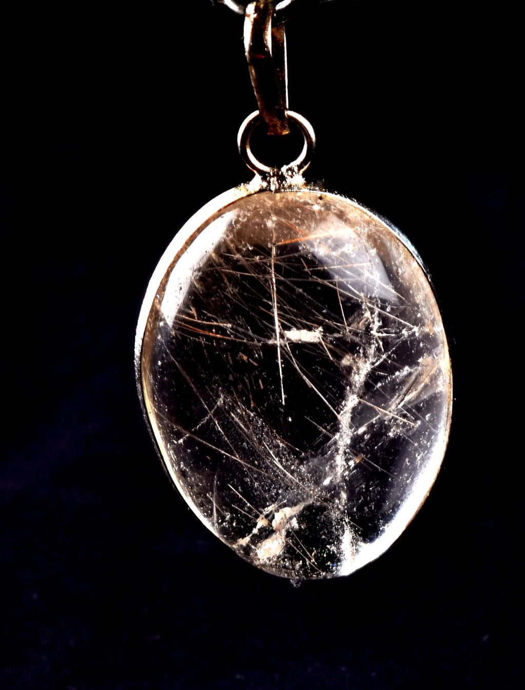 satyaloka silver rutile silver  pendant  cleans aura,scrying,spiritual inspiration #8250